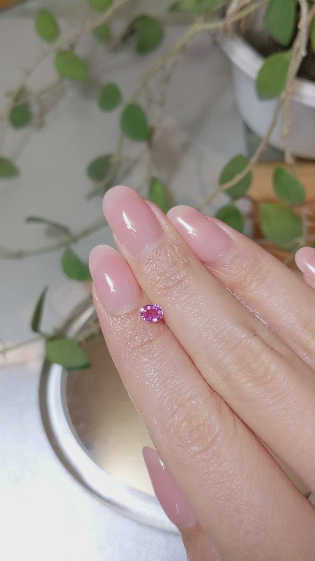 0.45 Ct. Pink Sapphire from Ceylon (Sri Lanka) Size Video