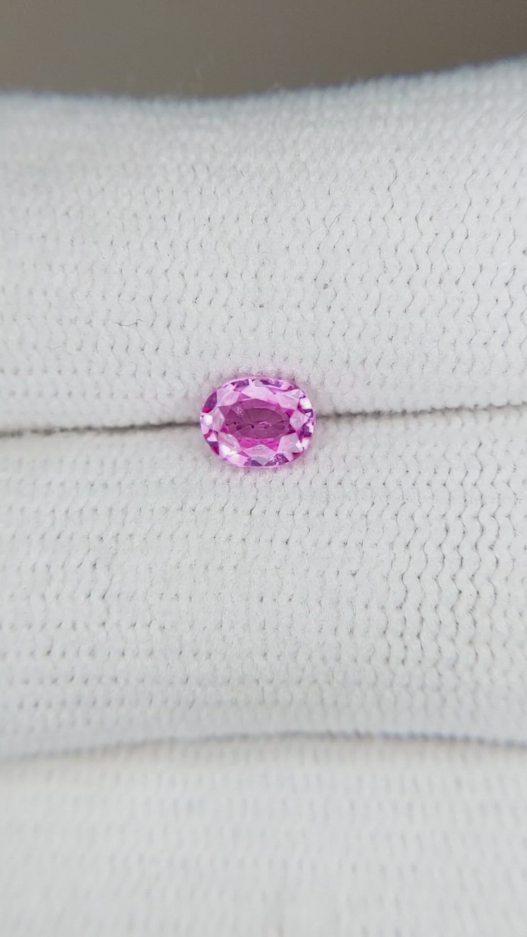 0.45 Ct. Pink Sapphire from Ceylon (Sri Lanka) Size Video