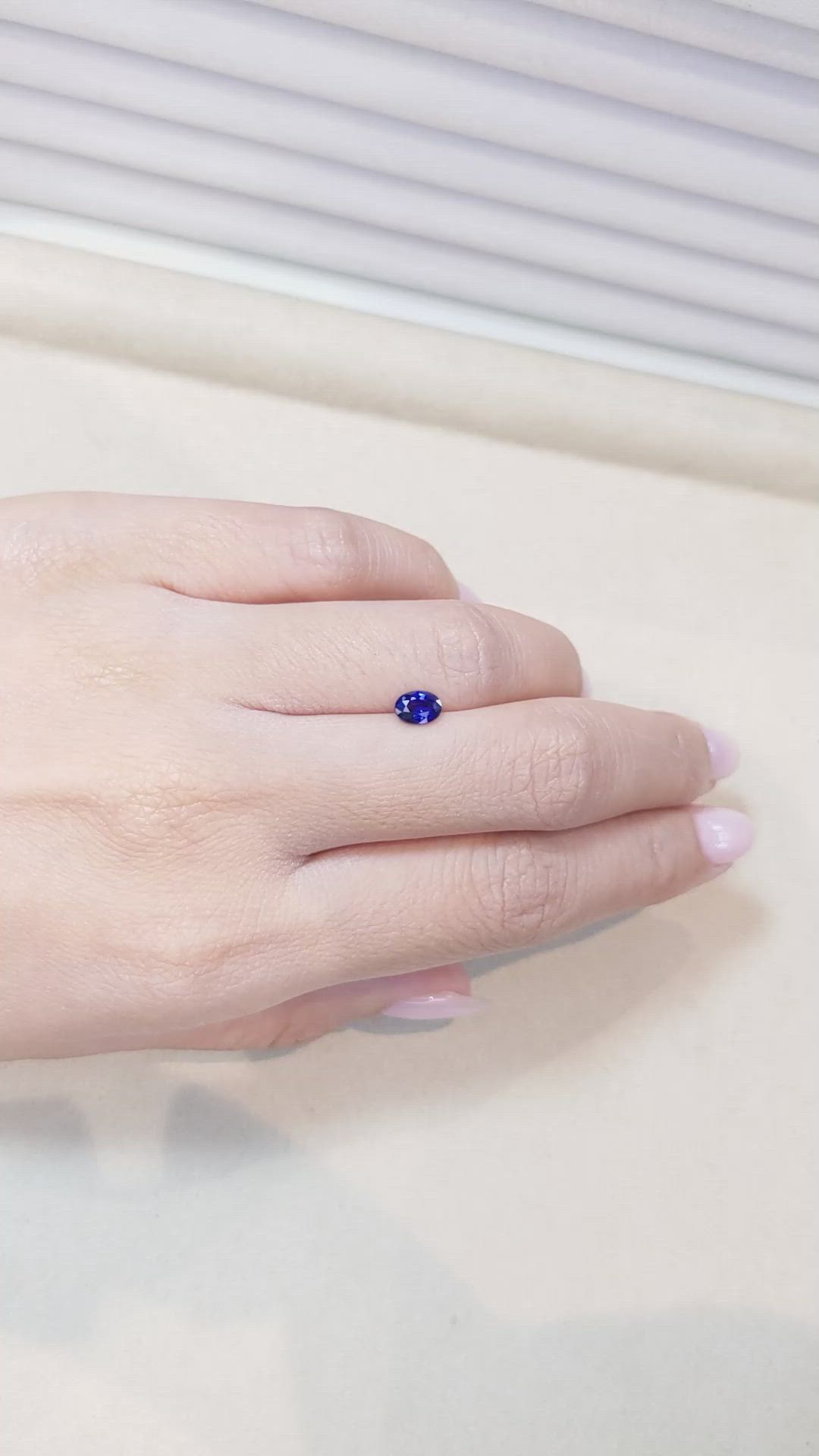 0.63 Ct. Blue Sapphire from Ceylon (Sri Lanka) Size Video