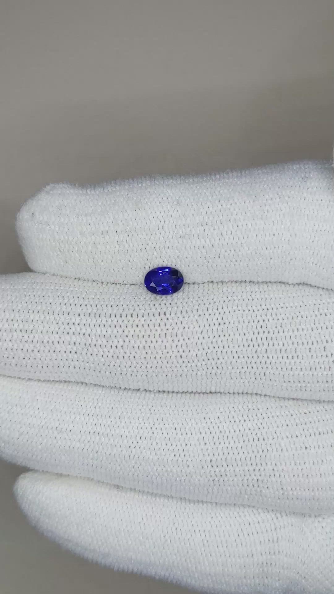 0.63 Ct. Blue Sapphire from Ceylon (Sri Lanka) Size Video