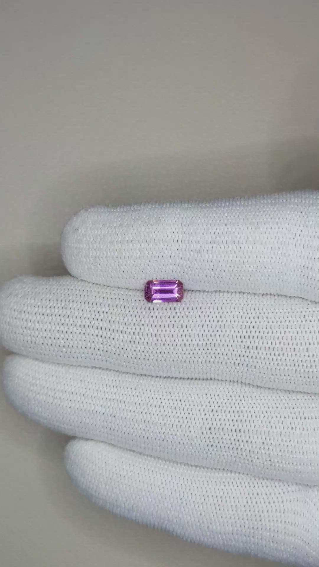 0.76 Ct. Purplish Pink Sapphire from Ceylon (Sri Lanka) Size Video