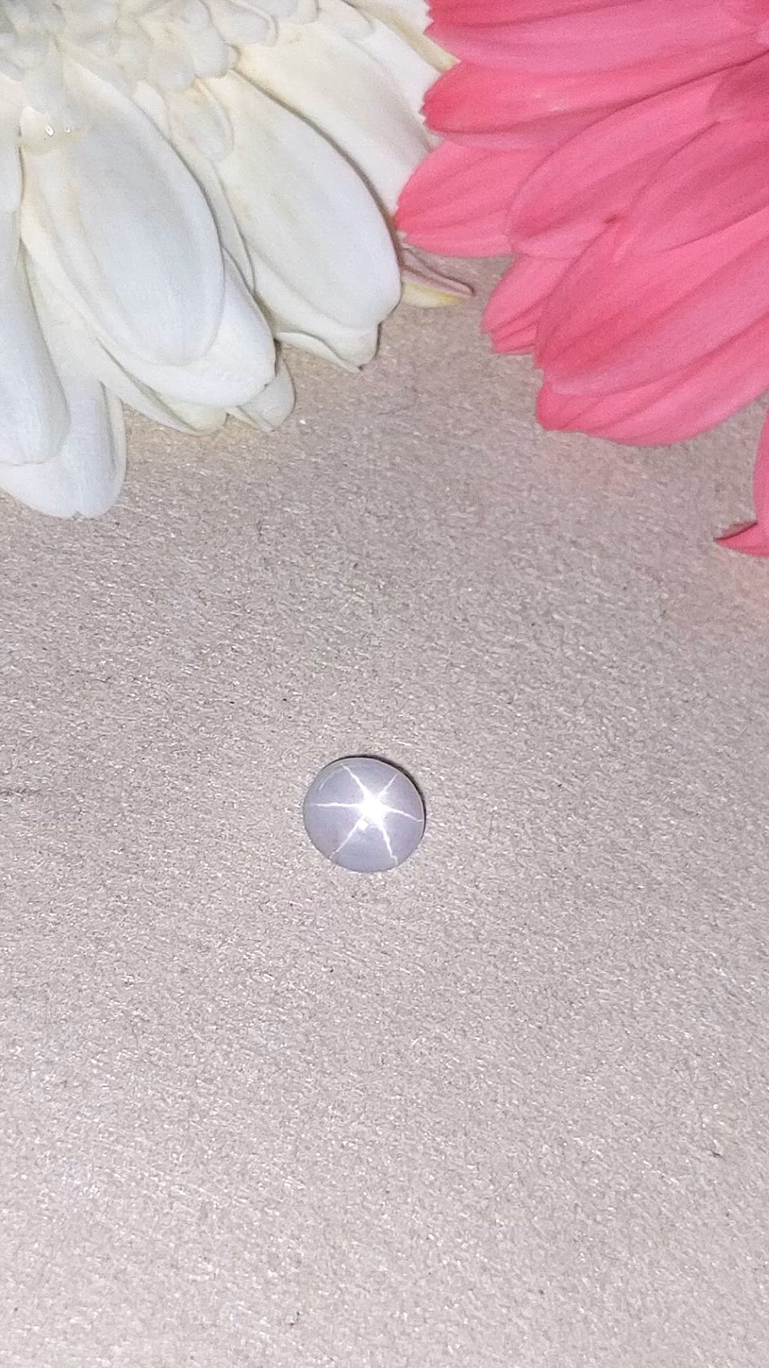 1.03 Ct. White Star Sapphire from Ceylon (Sri Lanka) Size Video