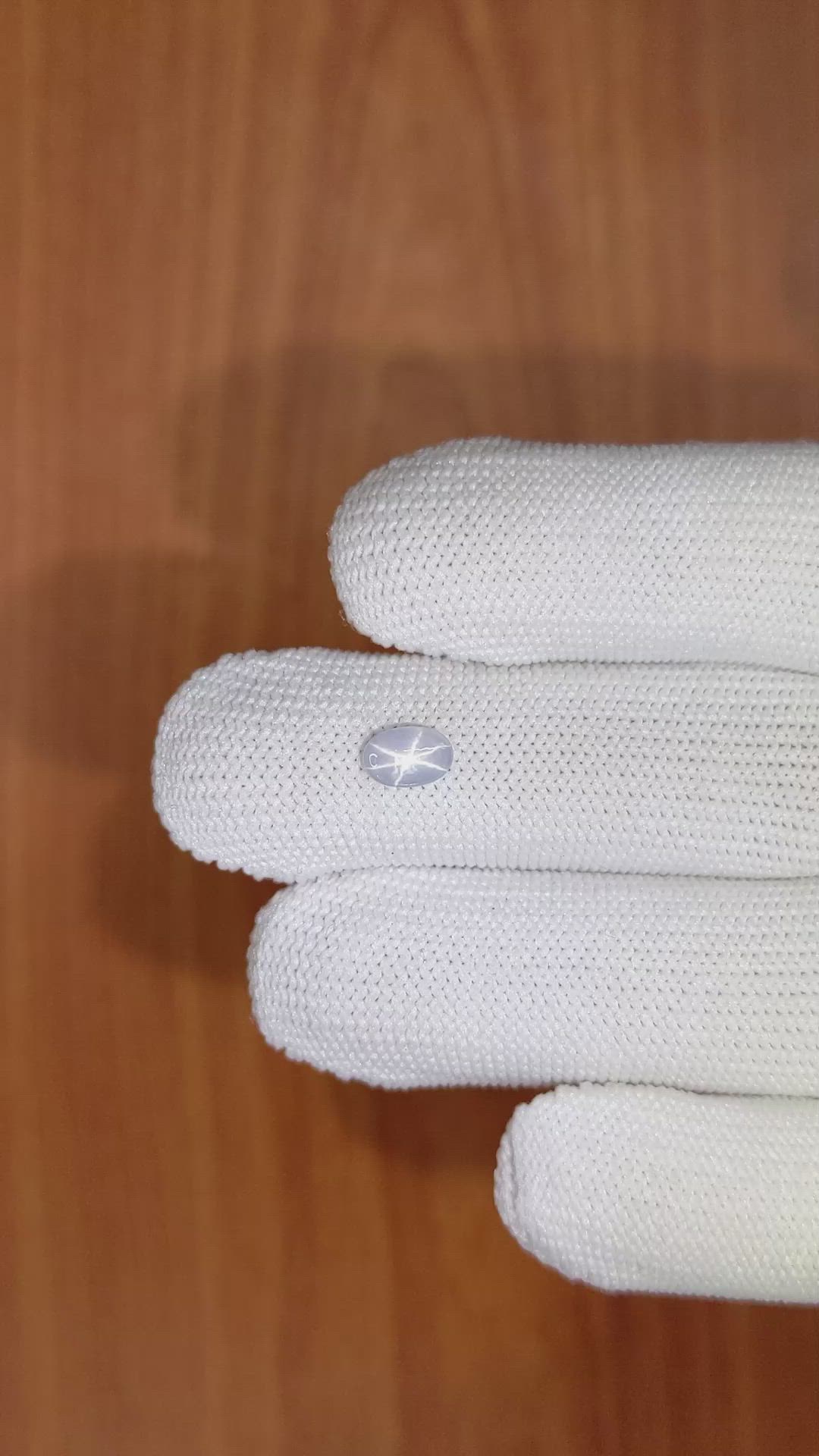 0.76 Ct. White Star Sapphire from Ceylon (Sri Lanka) Size Video