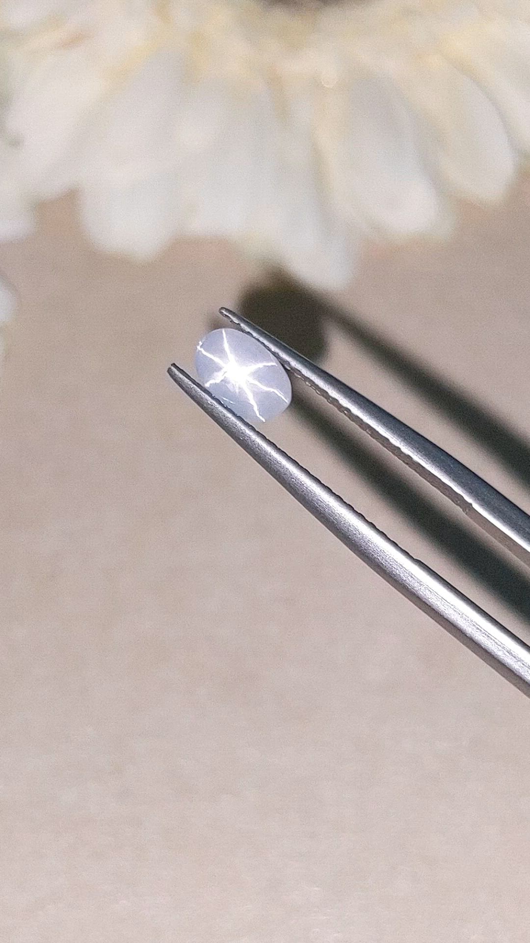 0.76 Ct. White Star Sapphire from Ceylon (Sri Lanka) Size Video