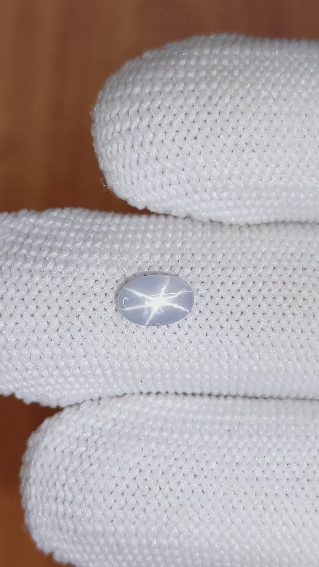 0.76 Ct. White Star Sapphire from Ceylon (Sri Lanka) Size Video