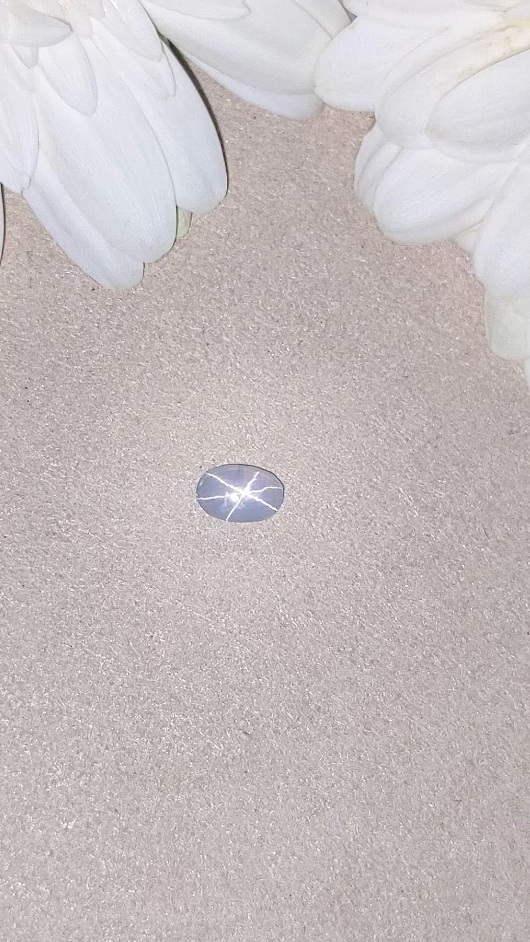 0.76 Ct. White Star Sapphire from Ceylon (Sri Lanka) Size Video