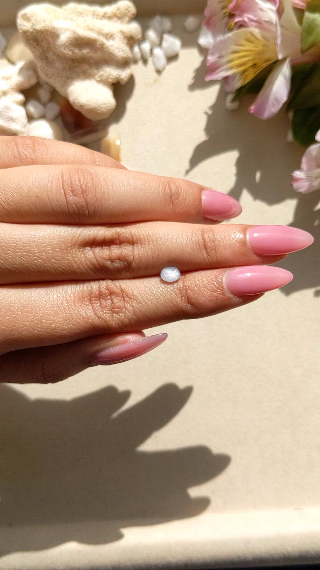 0.90 Ct. White Star Sapphire from Ceylon (Sri Lanka) Size Video