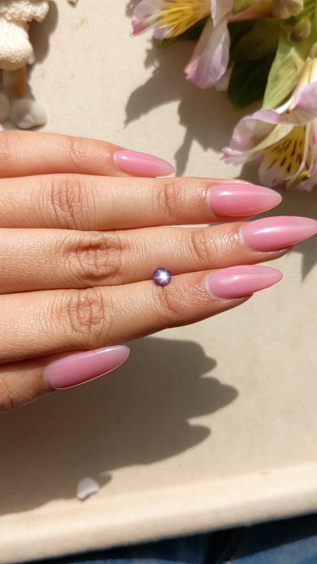 0.65 Ct. Purple Star Sapphire from Ceylon (Sri Lanka) Size Video