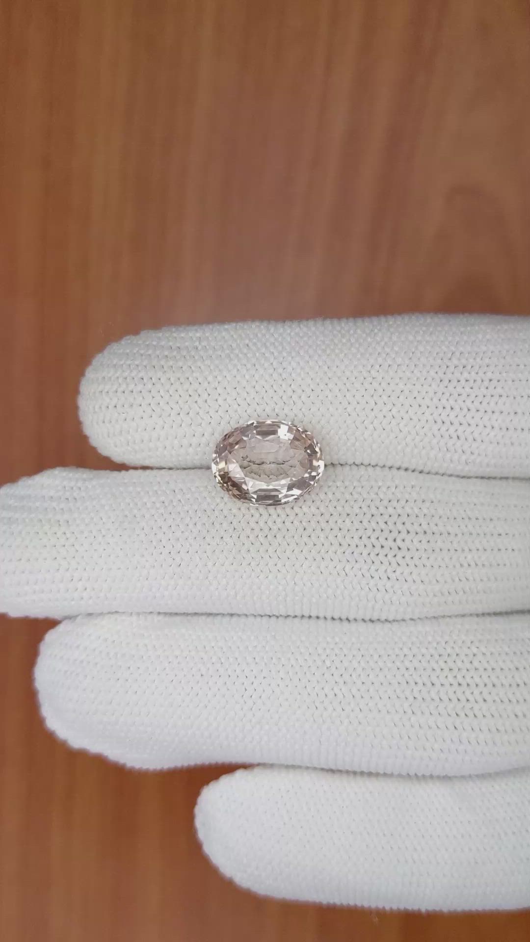 5.44 Ct. Peach Sapphire from Ceylon (Sri Lanka) Size Video