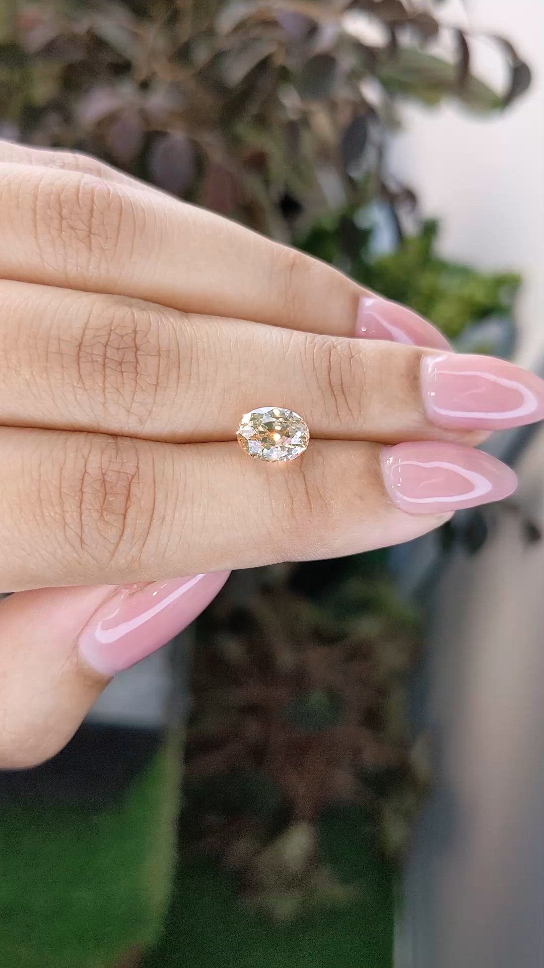 2.74 Ct. Peach Sapphire from Ceylon (Sri Lanka) Size Video