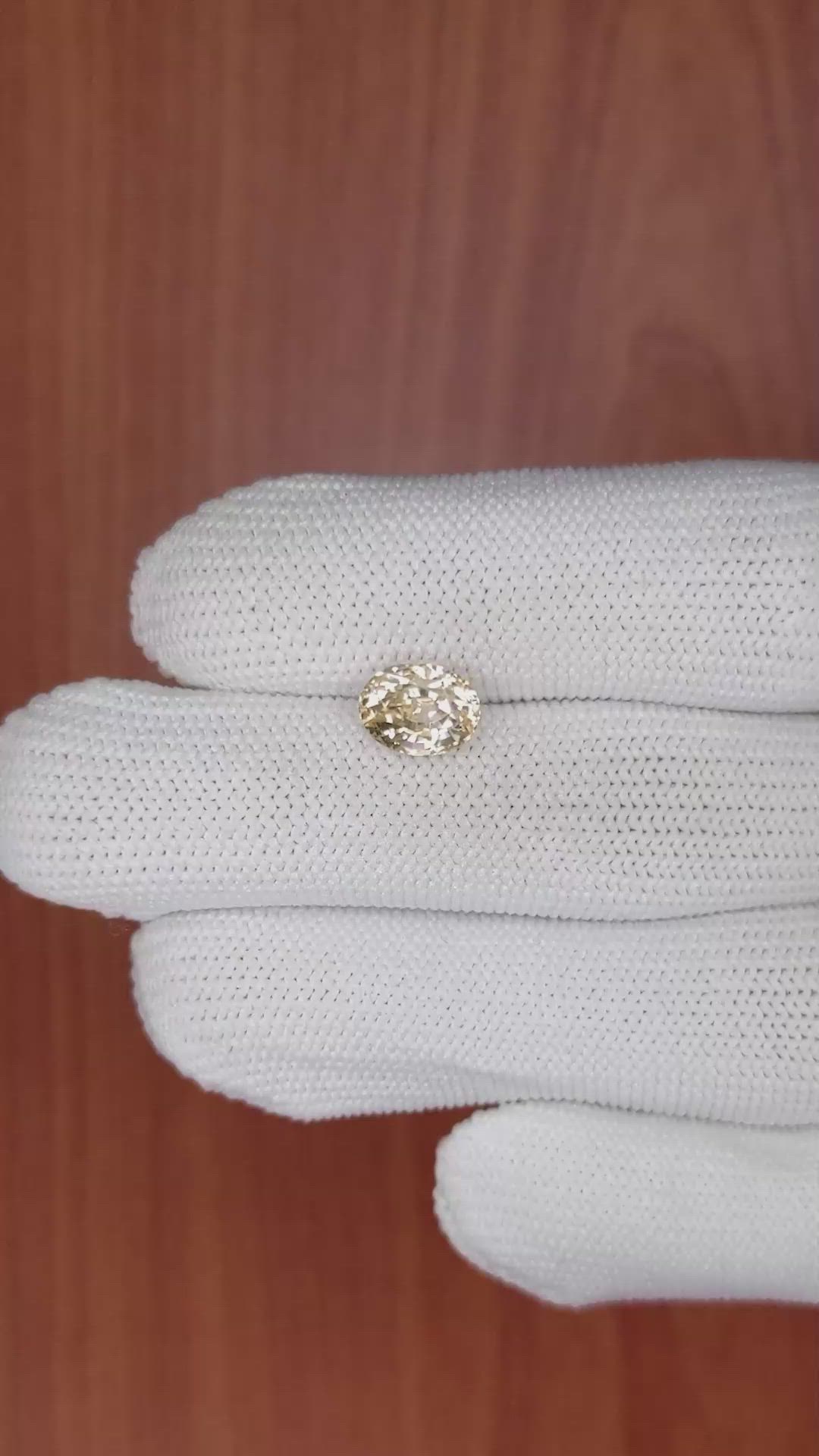 2.74 Ct. Peach Sapphire from Ceylon (Sri Lanka) Size Video