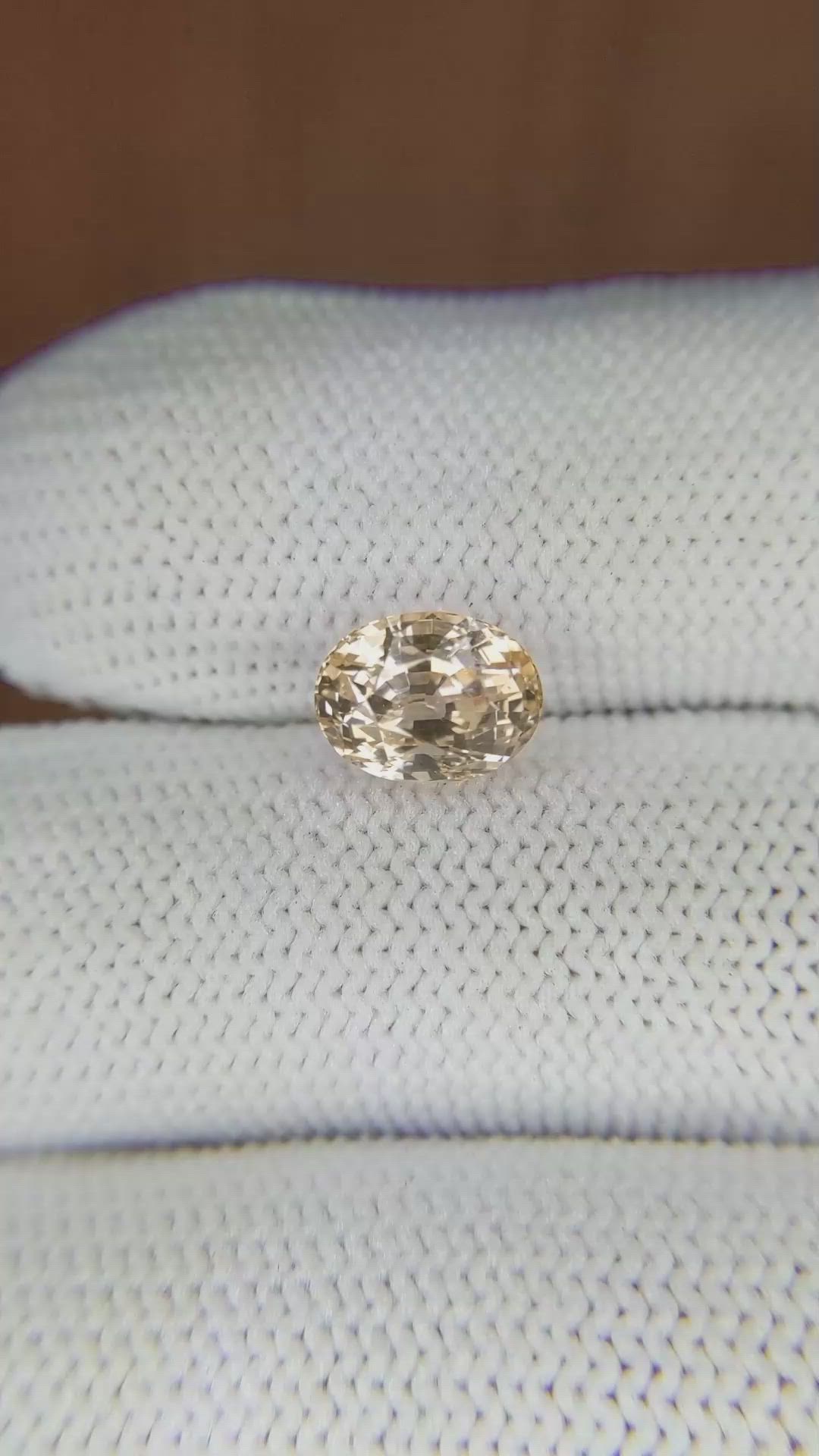 2.74 Ct. Peach Sapphire from Ceylon (Sri Lanka) Size Video