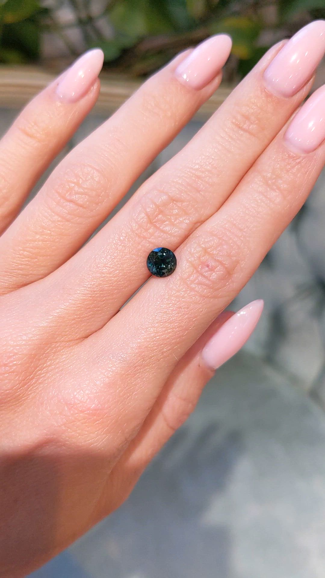 1.29 Ct. Bluish Green Sapphire from Ceylon (Sri Lanka) Size Video