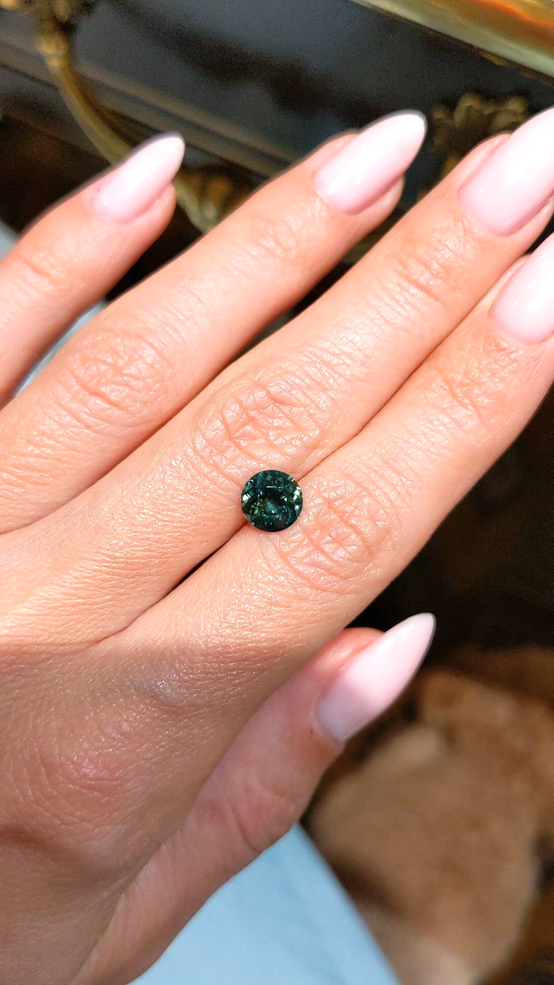 1.60 Ct. Greenish Blue Sapphire from Ceylon (Sri Lanka) Size Video