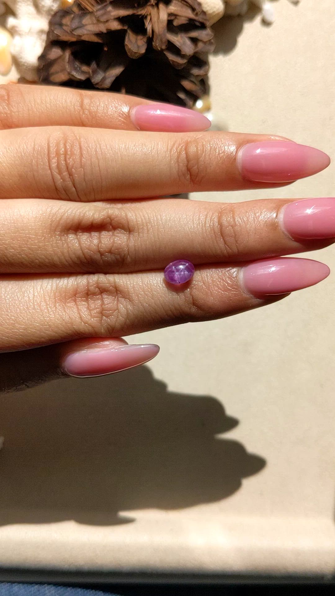 1.87 Ct. Pinkish Purple Star Sapphire from Ceylon (Sri Lanka) Size Video