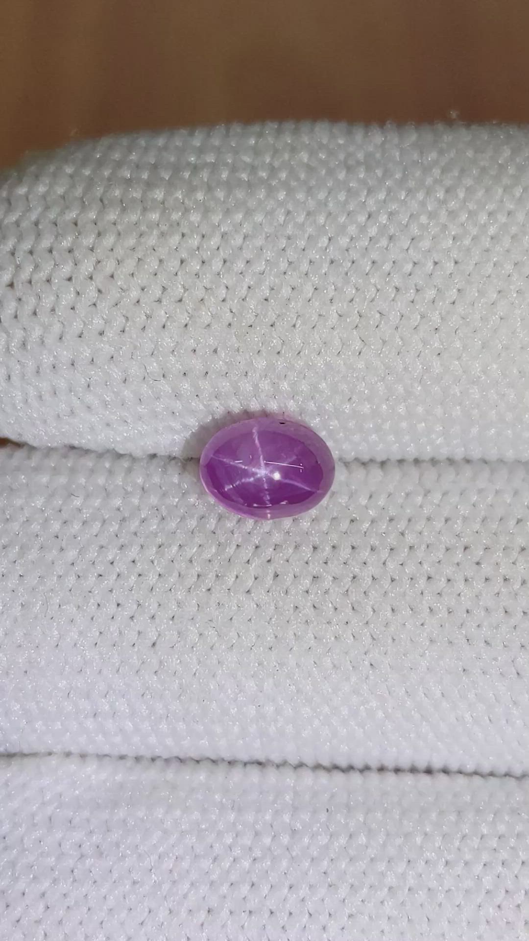 1.87 Ct. Pinkish Purple Star Sapphire from Ceylon (Sri Lanka) Size Video