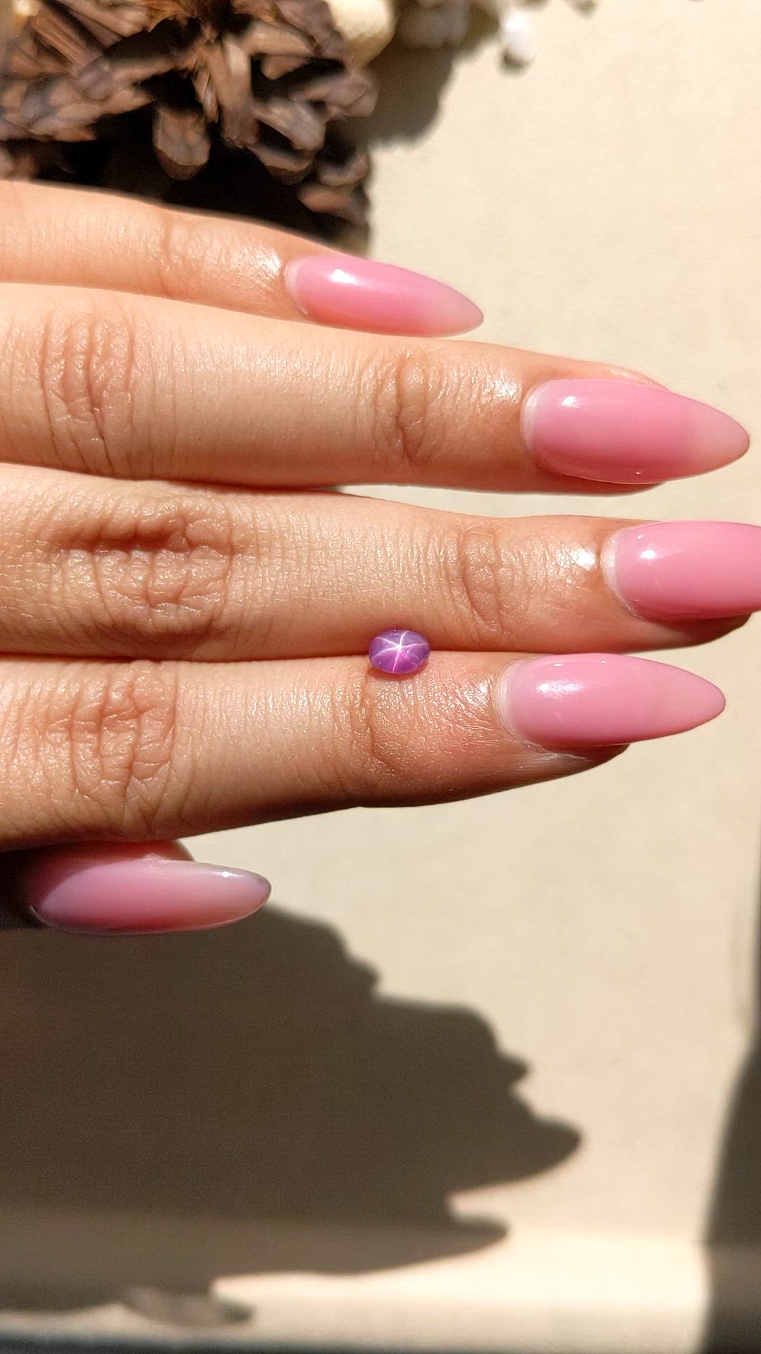 0.70 Ct. Purplish Pink Star Sapphire from Ceylon (Sri Lanka) Size Video
