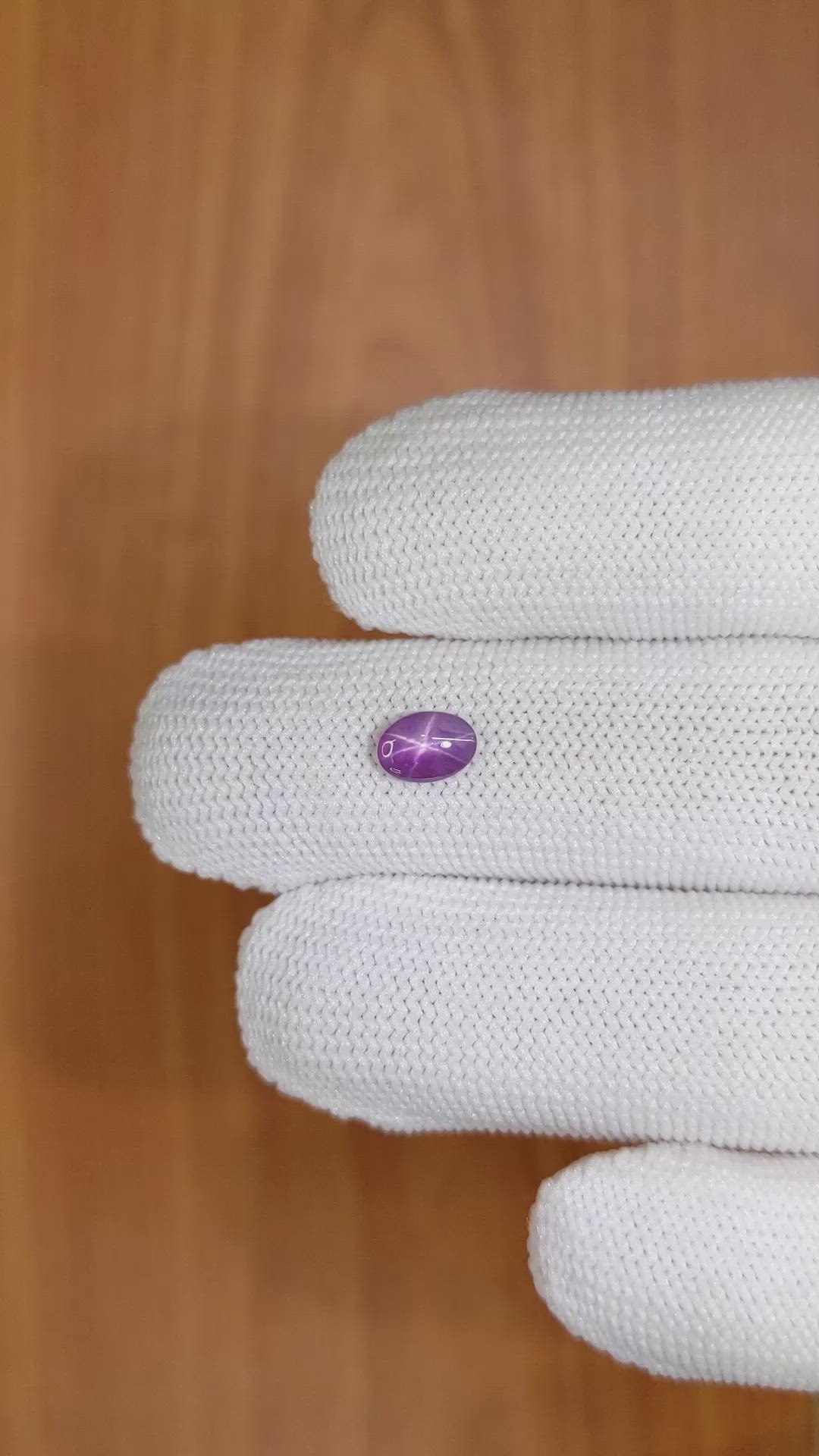 0.77 Ct. Purple Star Sapphire from Ceylon (Sri Lanka) Size Video
