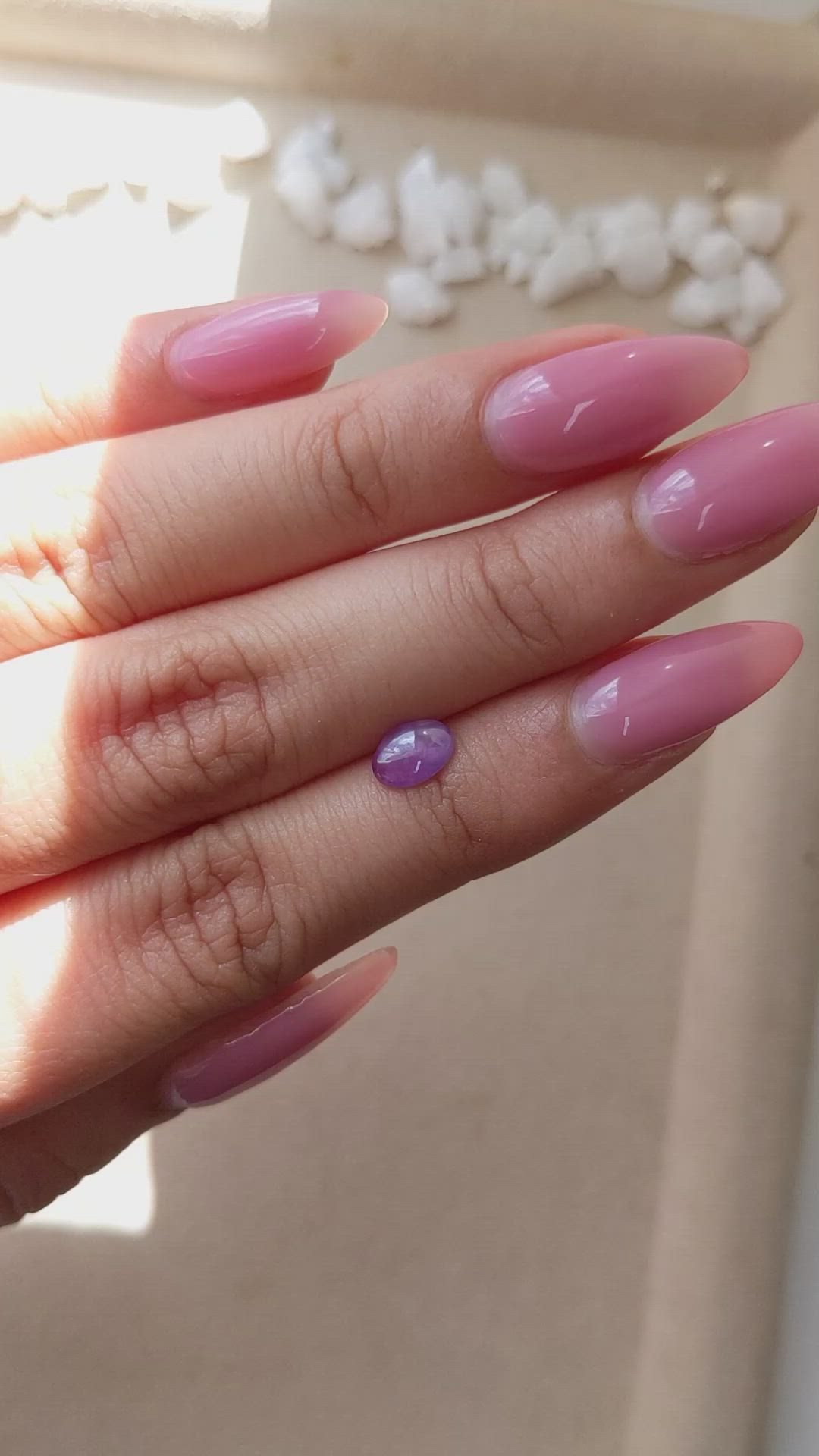 0.77 Ct. Purple Star Sapphire from Ceylon (Sri Lanka) Size Video