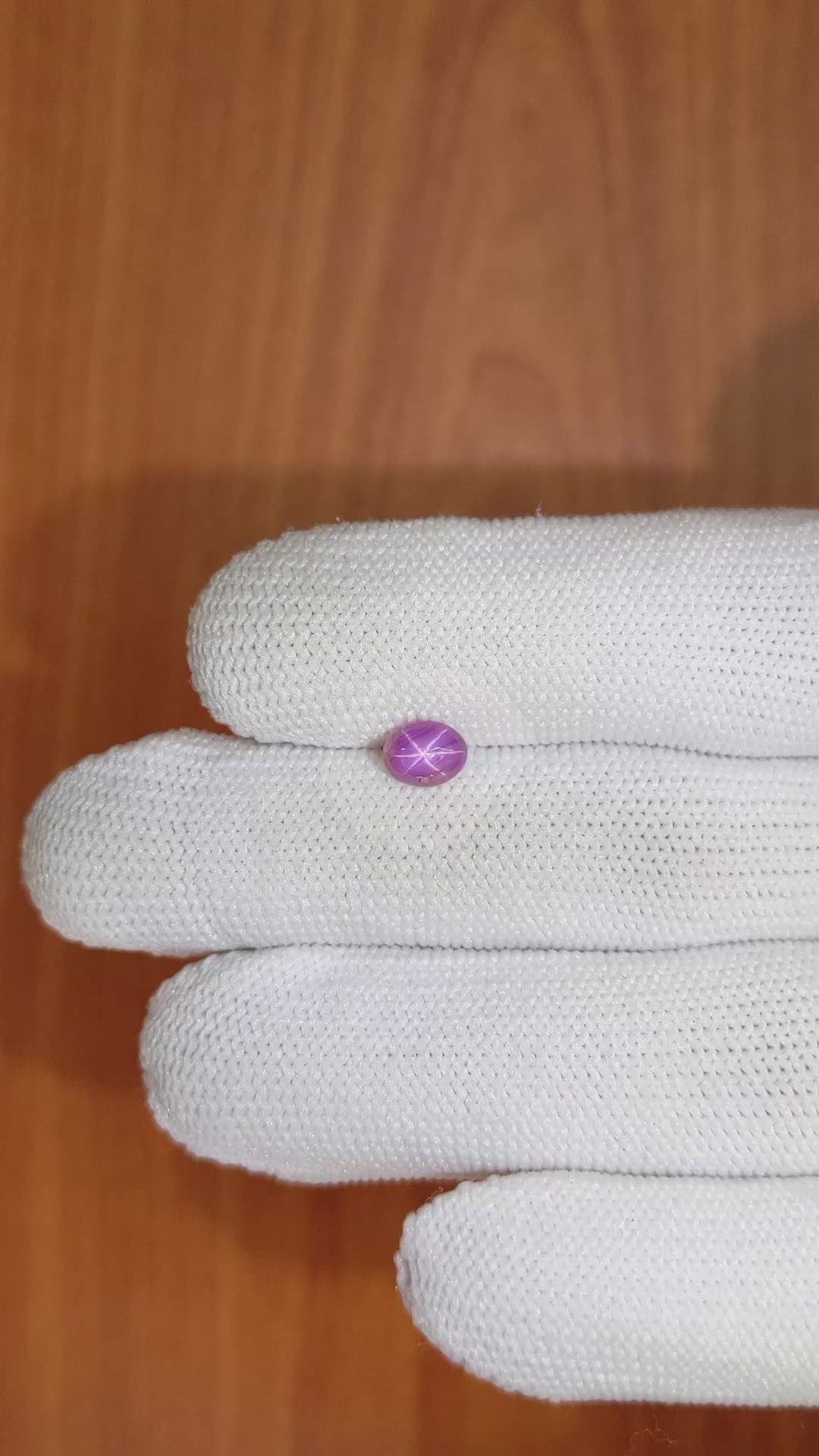 1.25 Ct. Pinkish Purple Star Sapphire from Ceylon (Sri Lanka) Size Video