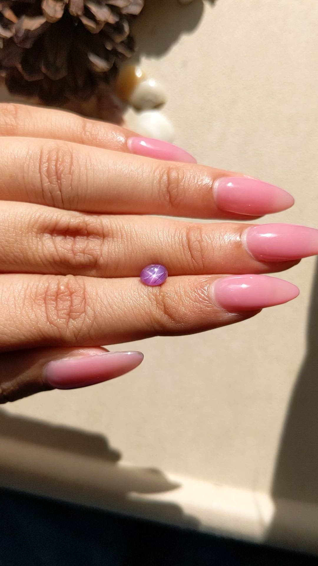 1.25 Ct. Pinkish Purple Star Sapphire from Ceylon (Sri Lanka) Size Video