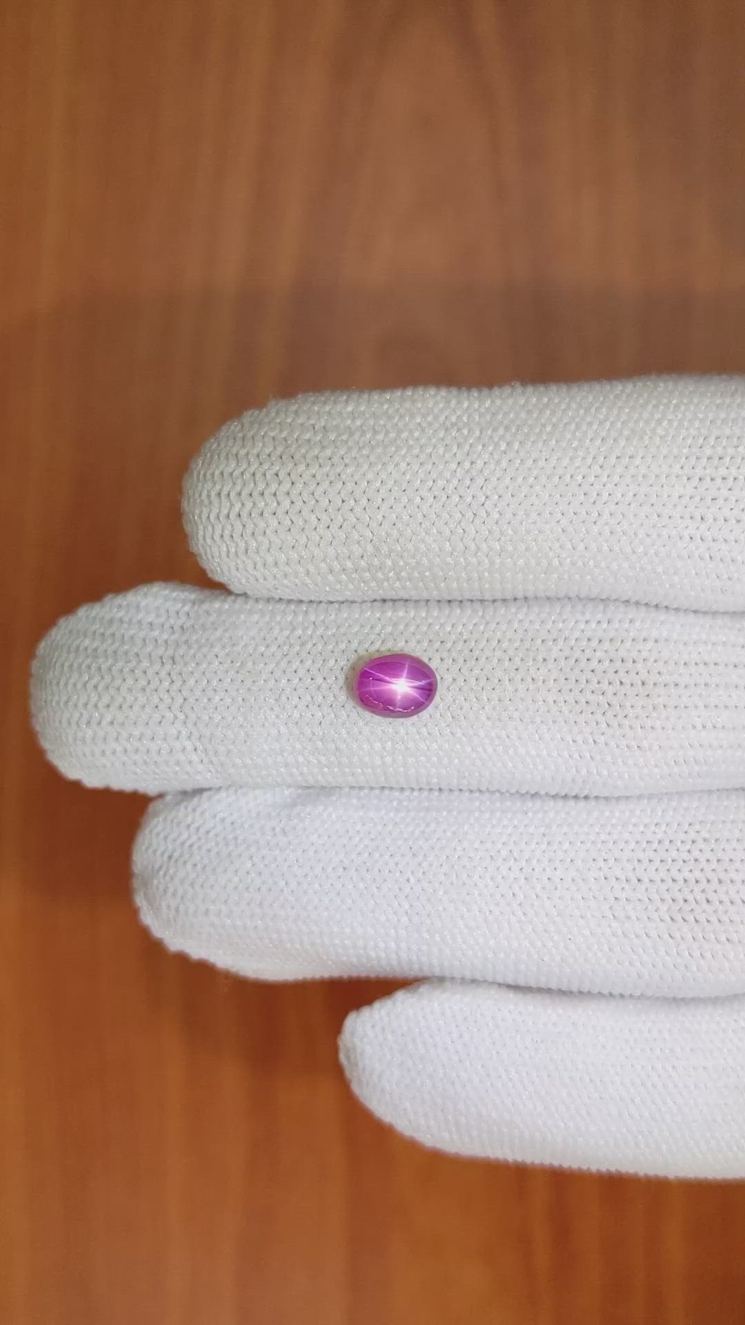1.08 Ct. Pinkish Purple Star Sapphire from Ceylon (Sri Lanka) Size Video