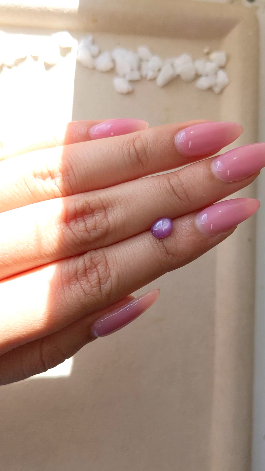 1.08 Ct. Pinkish Purple Star Sapphire from Ceylon (Sri Lanka) Size Video