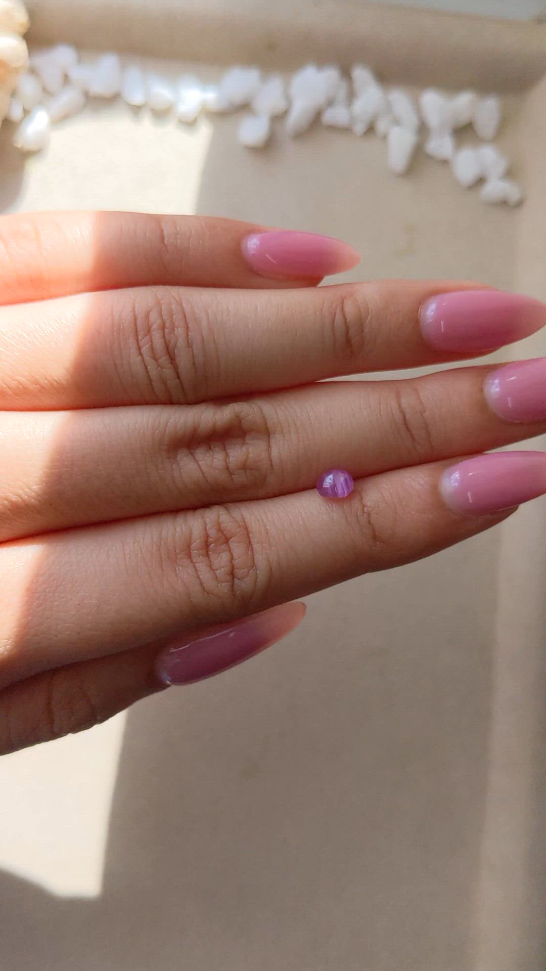 0.77 Ct. Purplish Pink Star Sapphire from Ceylon (Sri Lanka) Size Video