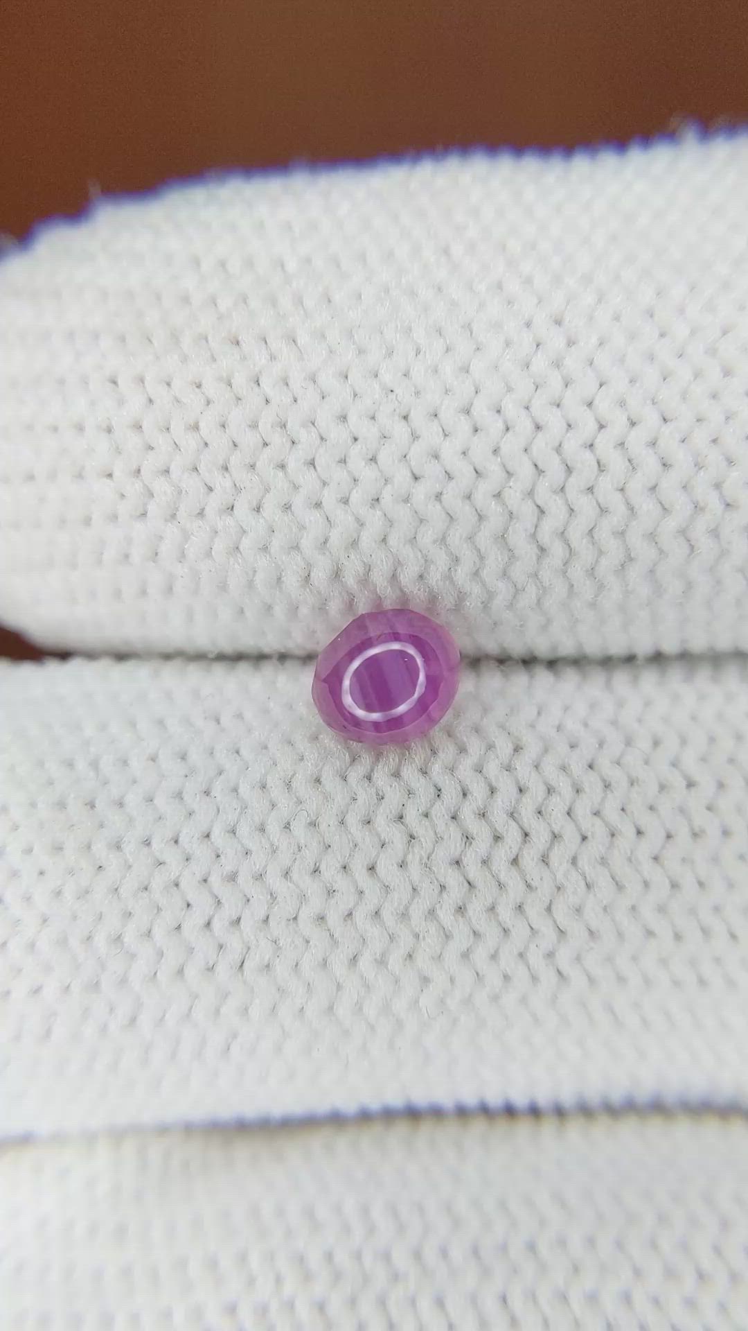 0.77 Ct. Purplish Pink Star Sapphire from Ceylon (Sri Lanka) Size Video