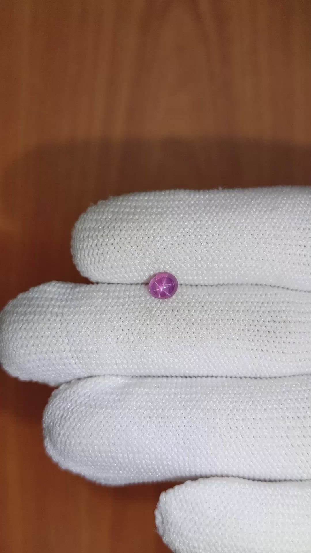 0.77 Ct. Purplish Pink Star Sapphire from Ceylon (Sri Lanka) Size Video