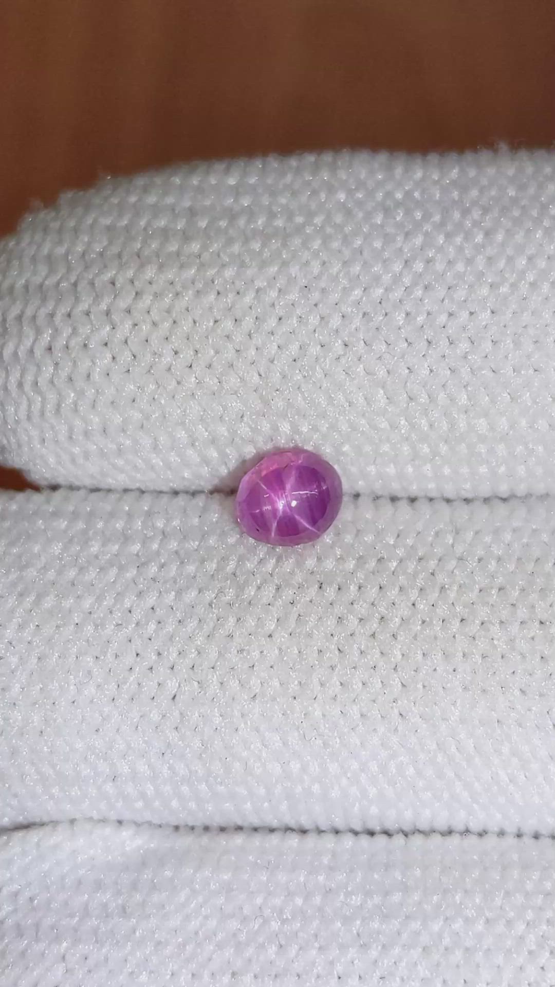 0.77 Ct. Purplish Pink Star Sapphire from Ceylon (Sri Lanka) Size Video