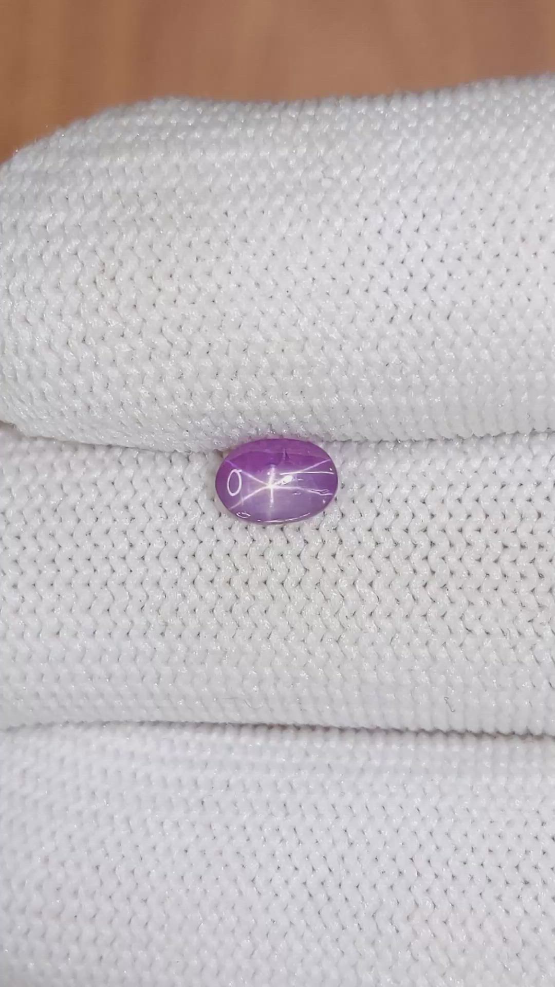 0.70 Ct. Purple Star Sapphire from Ceylon (Sri Lanka) Size Video