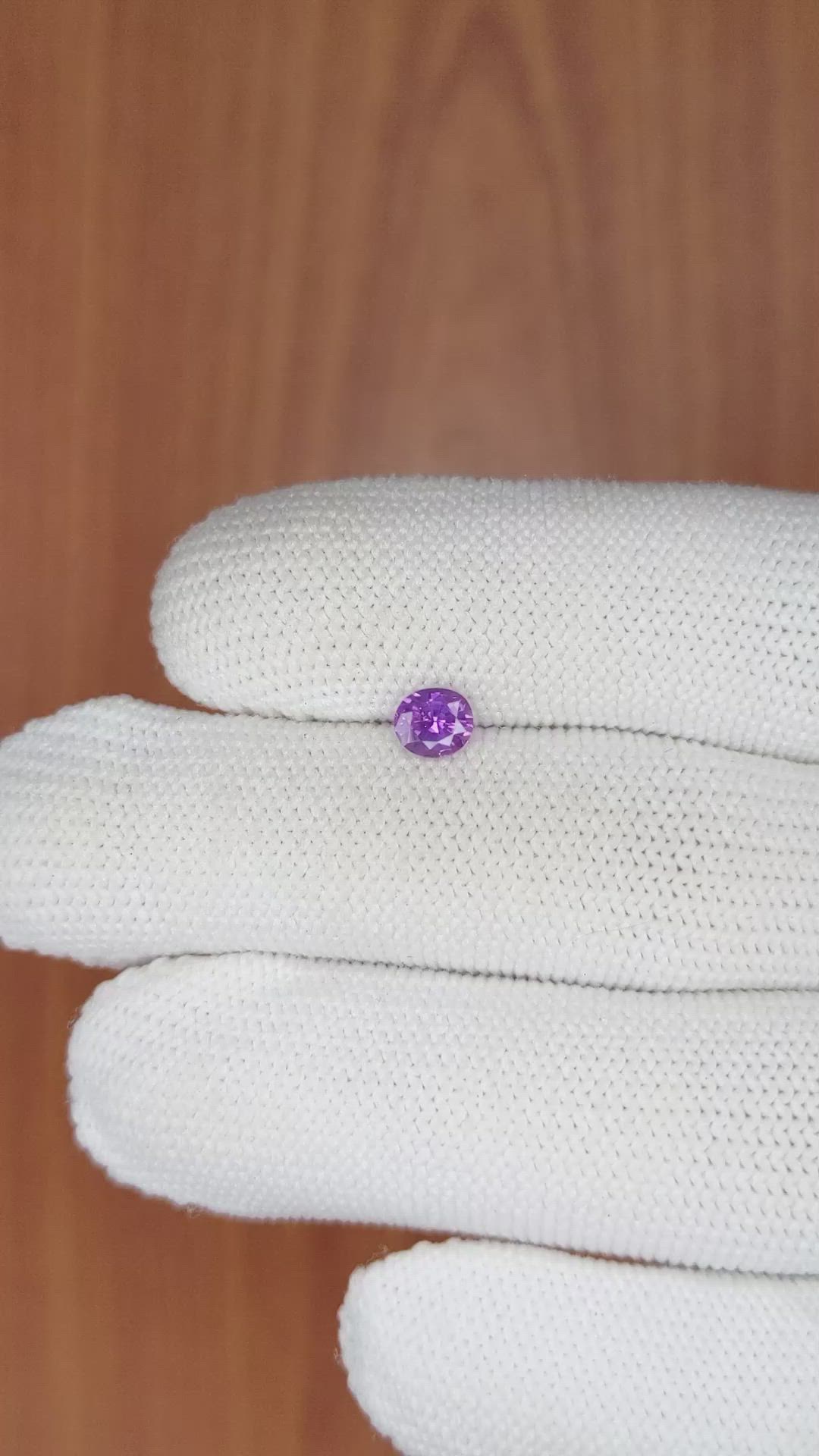 0.63 Ct. Pinkish Purple Sapphire from Ceylon (Sri Lanka) Size Video