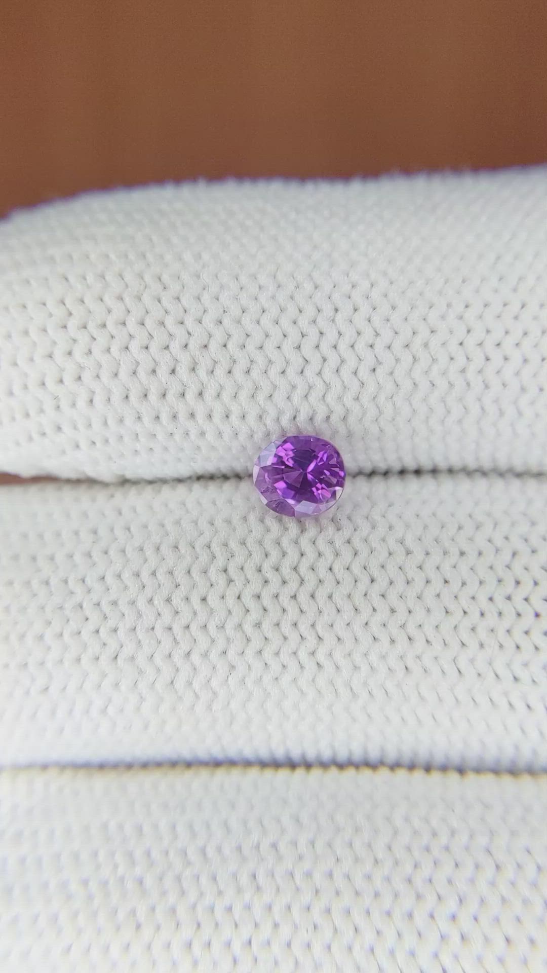0.63 Ct. Pinkish Purple Sapphire from Ceylon (Sri Lanka) Size Video