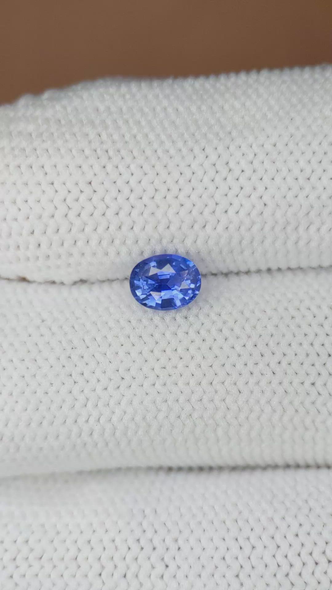 0.73 Ct. Blue Sapphire from Ceylon (Sri Lanka) Size Video