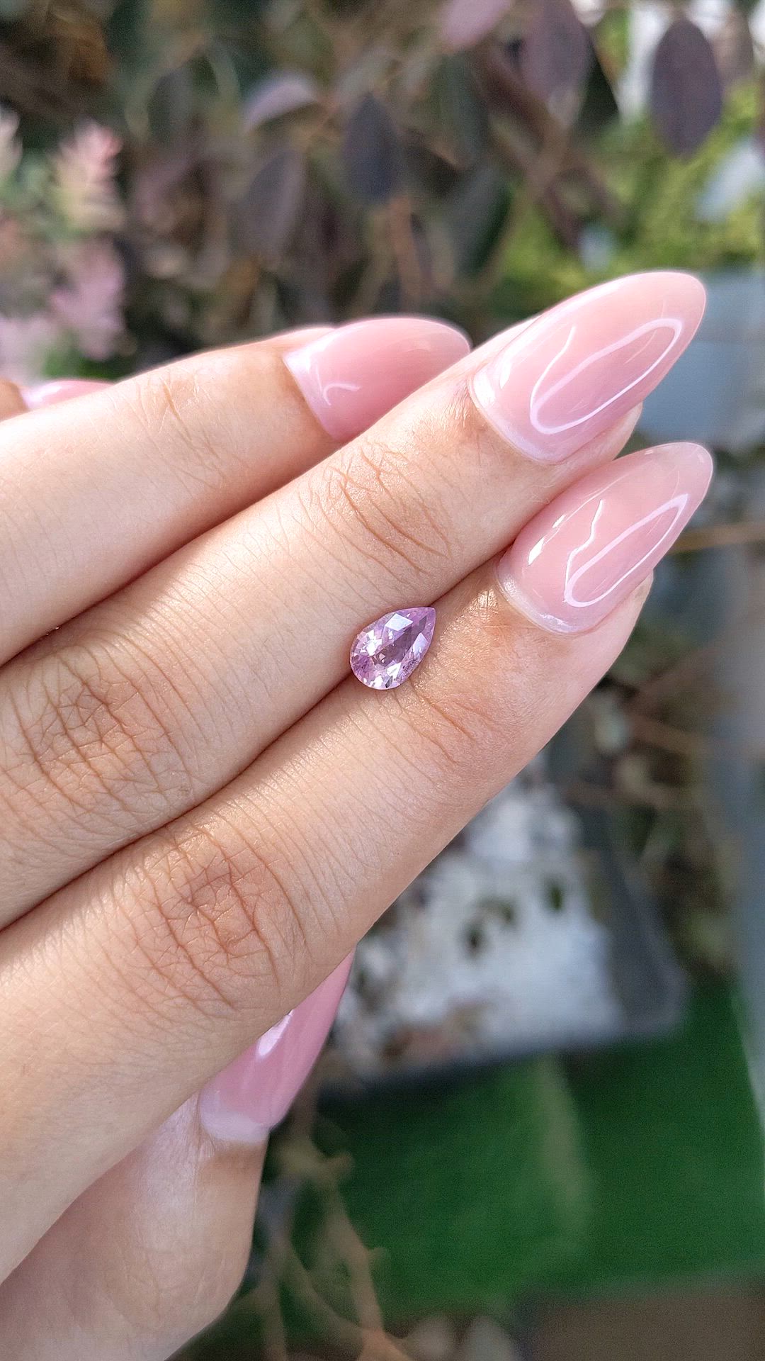 0.78 Ct. Purplish Pink Sapphire from Ceylon (Sri Lanka) Size Video