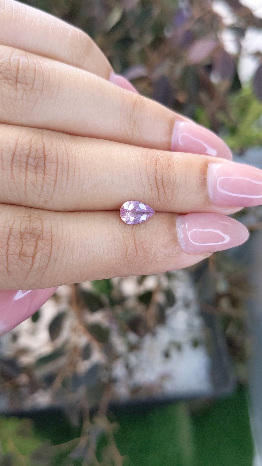 0.78 Ct. Purplish Pink Sapphire from Ceylon (Sri Lanka) Size Video