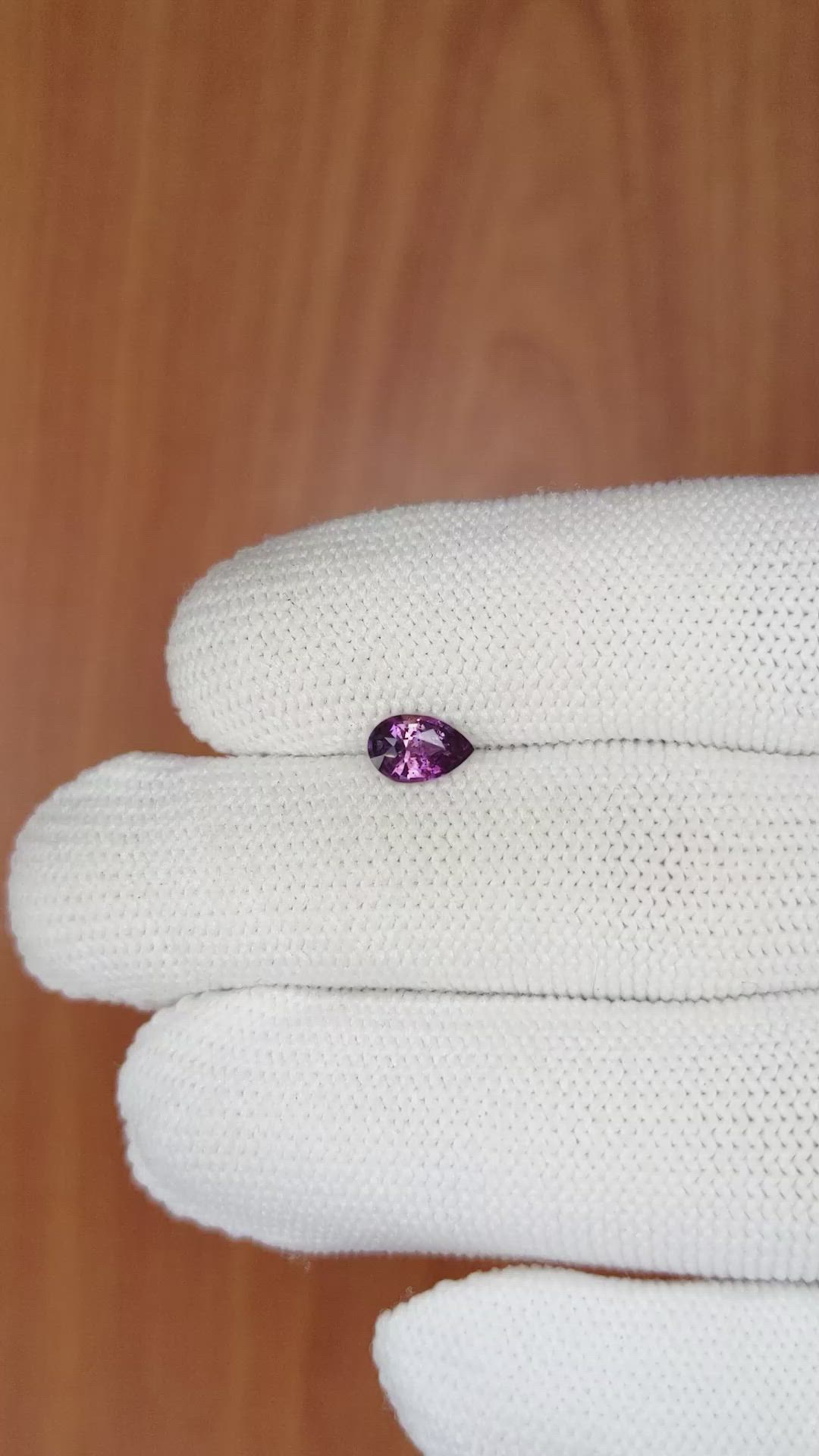0.72 Ct. Pinkish Purple Sapphire from Ceylon (Sri Lanka) Size Video