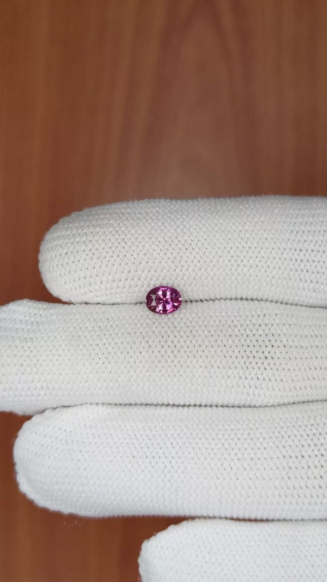 0.55 Ct. Purplish Pink Sapphire from Ceylon (Sri Lanka) Size Video