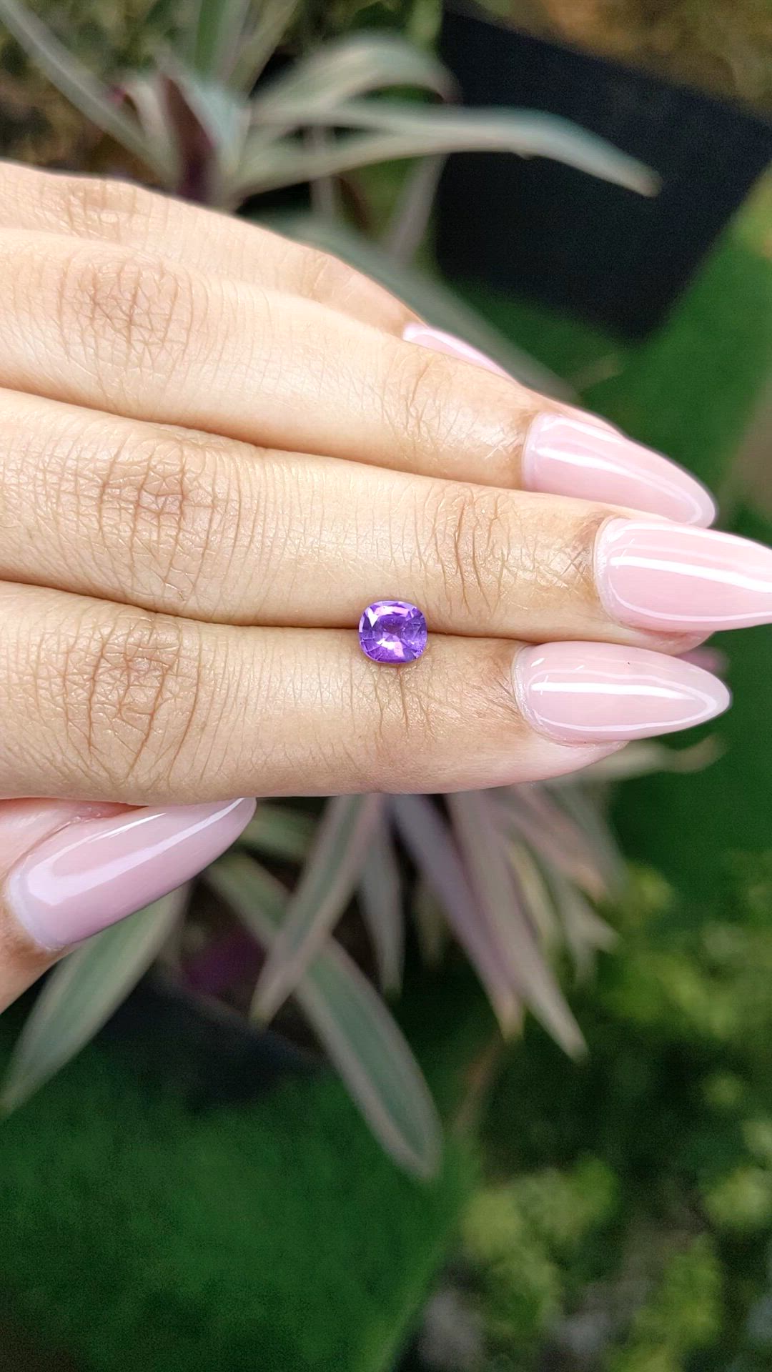 0.76 Ct. Purple Sapphire from Ceylon (Sri Lanka) Size Video