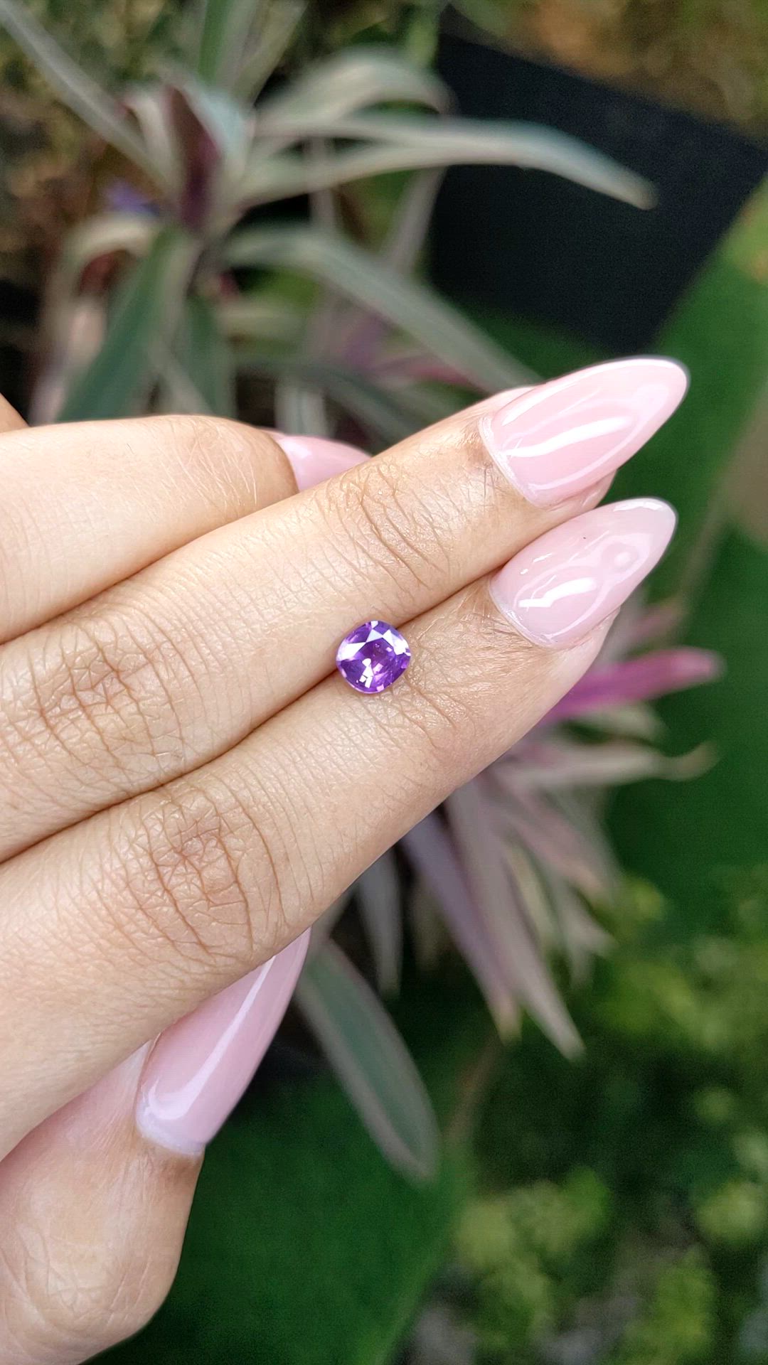 0.76 Ct. Purple Sapphire from Ceylon (Sri Lanka) Size Video