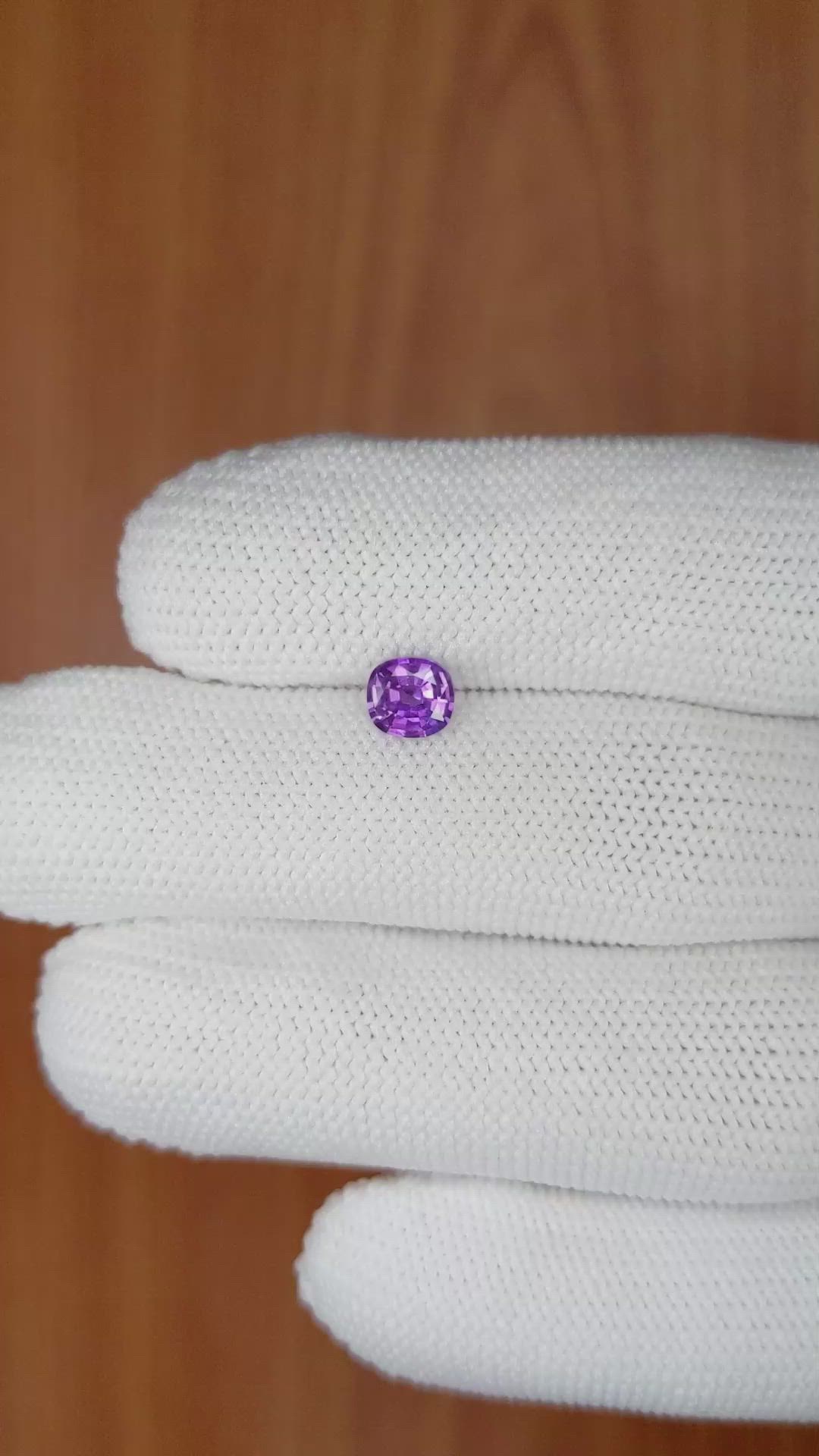 0.76 Ct. Purple Sapphire from Ceylon (Sri Lanka) Size Video