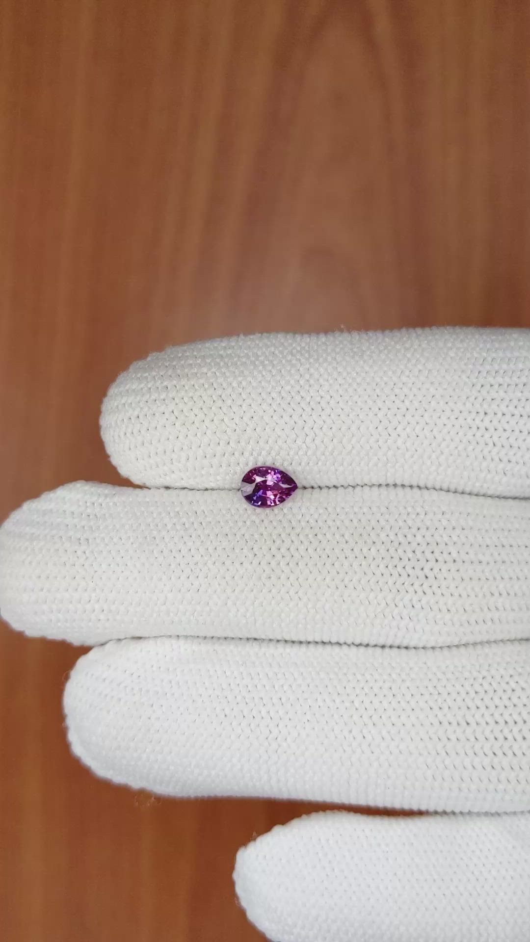 0.59 Ct. Bi Color Sapphire from Ceylon (Sri Lanka) Size Video