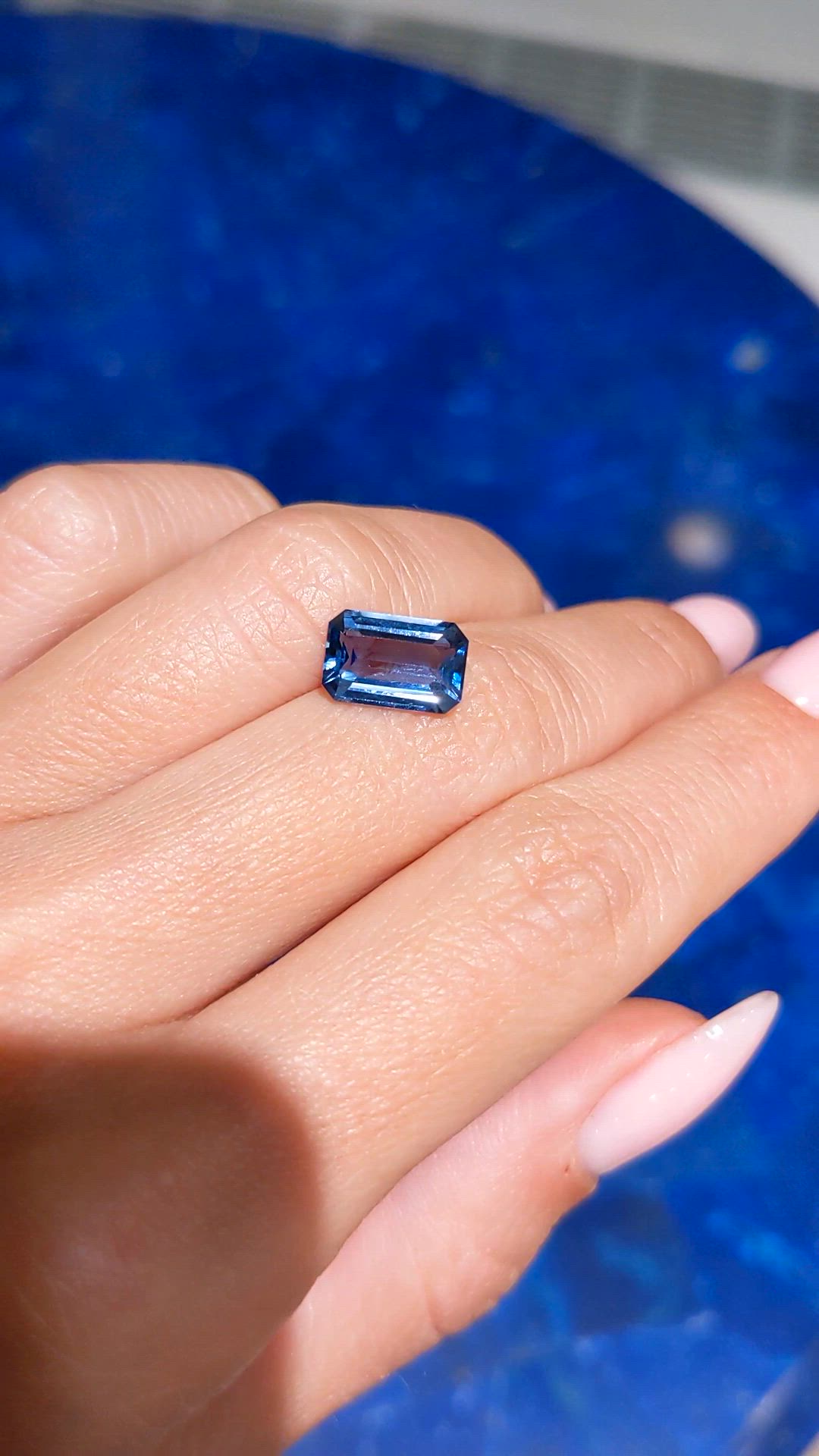 3.04 Ct. Blue Sapphire from Ceylon (Sri Lanka) Size Video