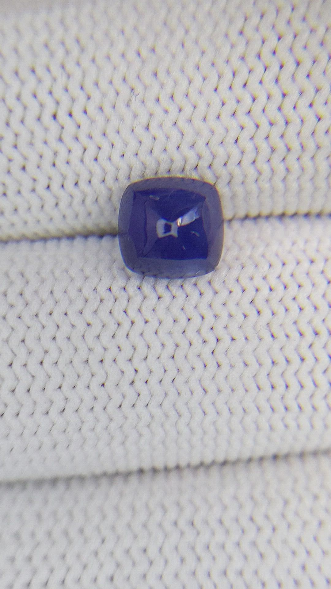 2.29 Ct. Blue Cabochon Sapphire from Ceylon (Sri Lanka) Size Video