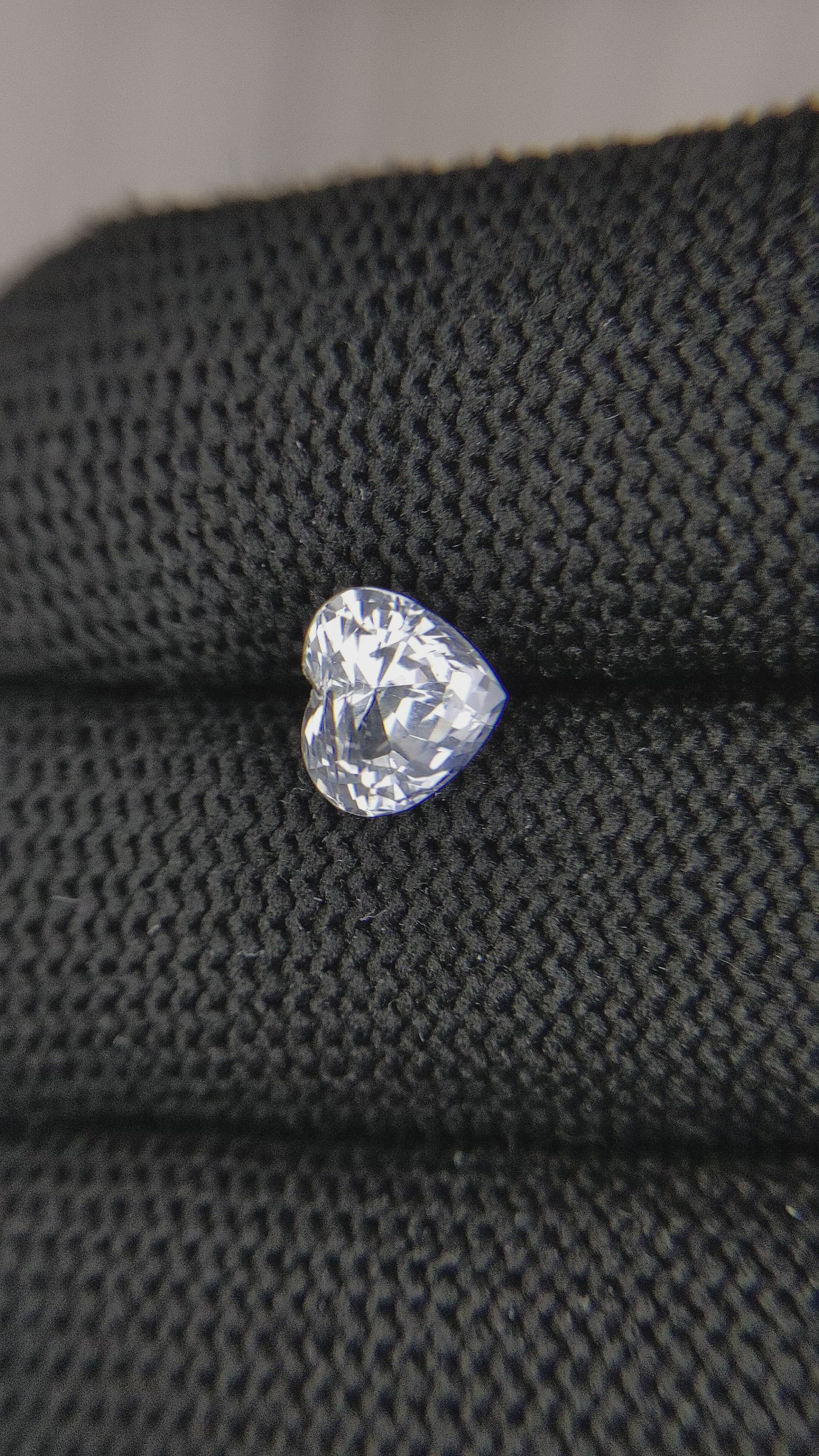 2.06 Ct. White Sapphire from Ceylon (Sri Lanka) Size Video