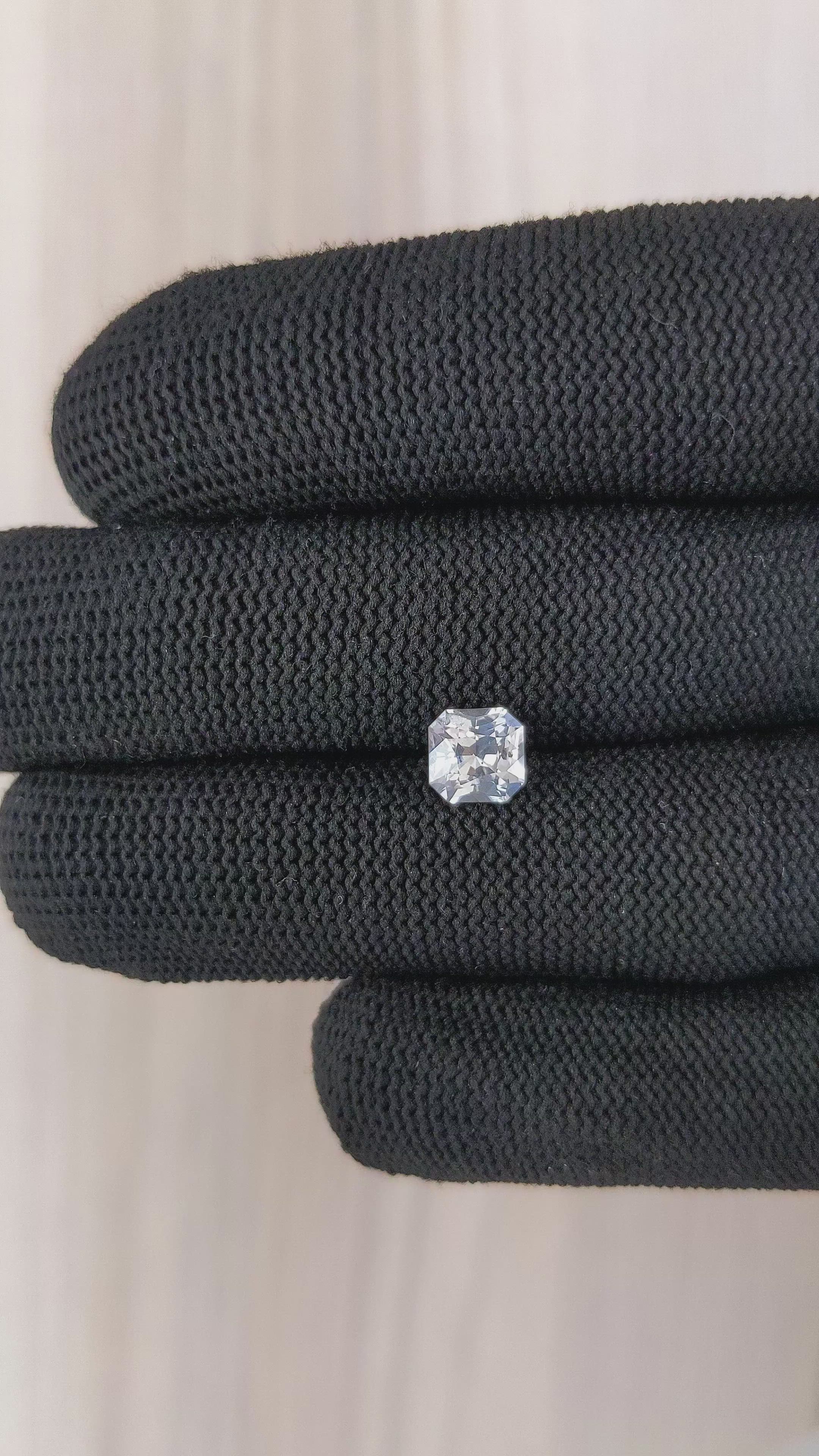 1.50 Ct. White Sapphire from Ceylon (Sri Lanka) Size Video