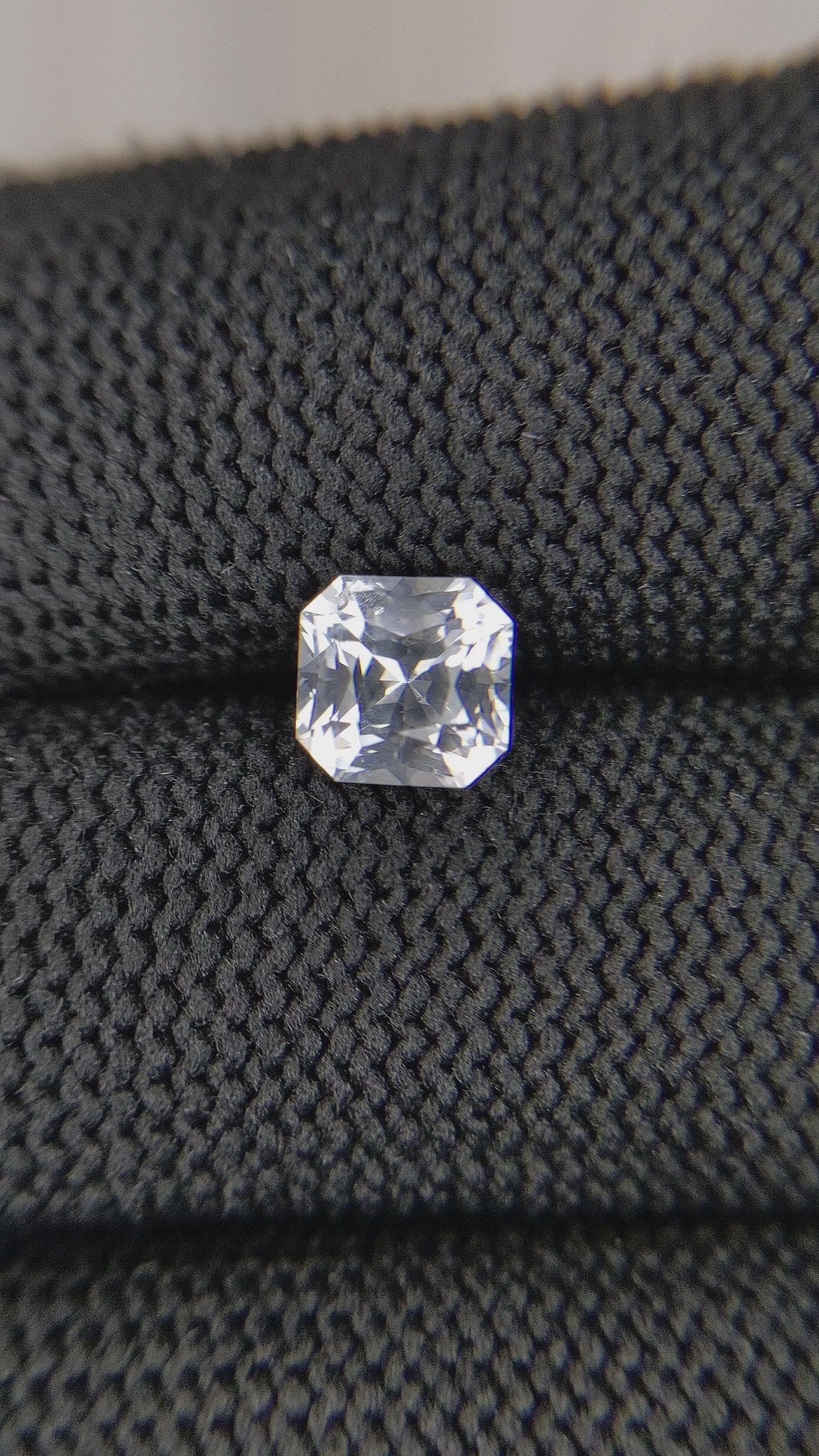 1.50 Ct. White Sapphire from Ceylon (Sri Lanka) Size Video