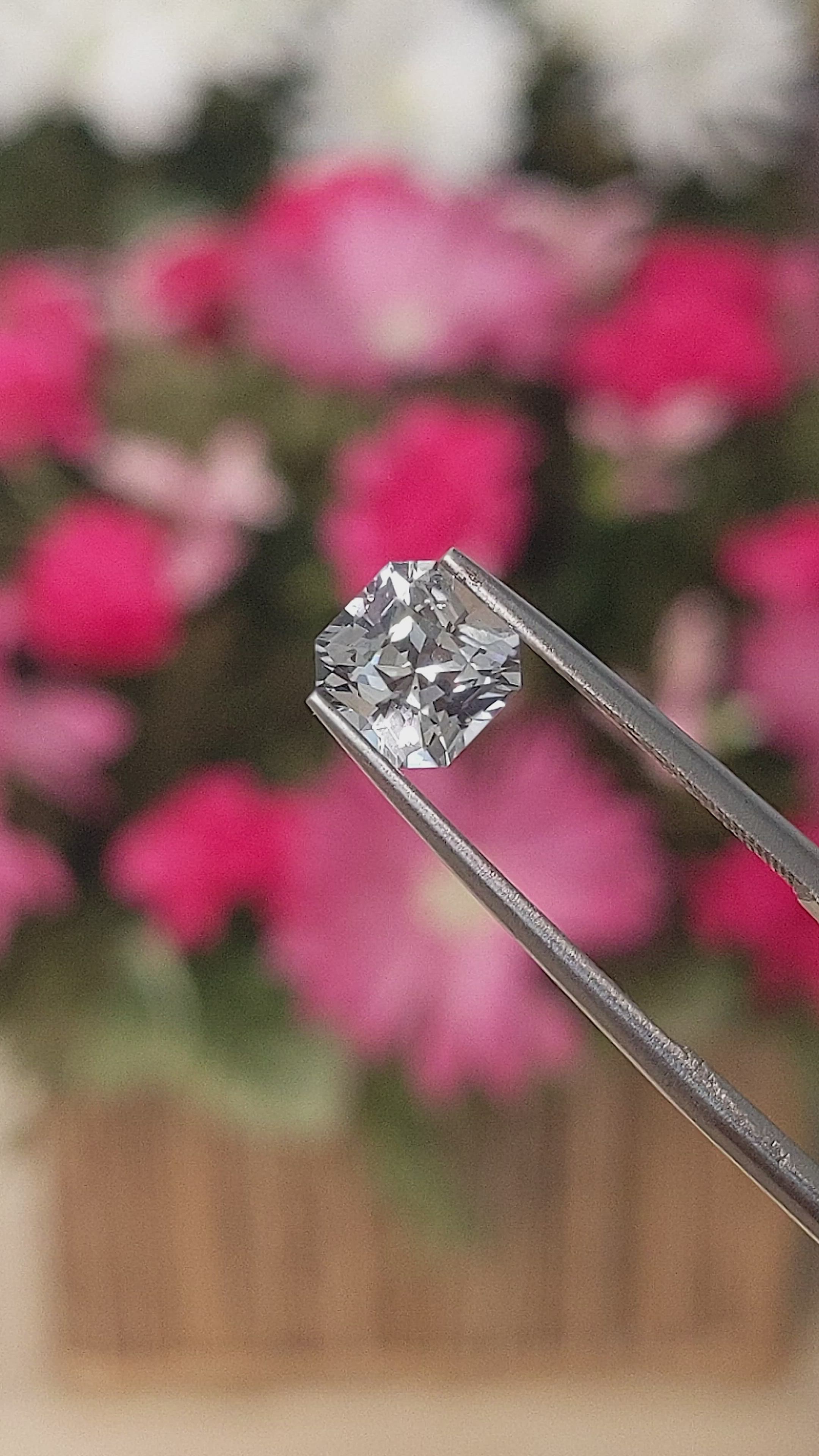 1.50 Ct. White Sapphire from Ceylon (Sri Lanka) Size Video