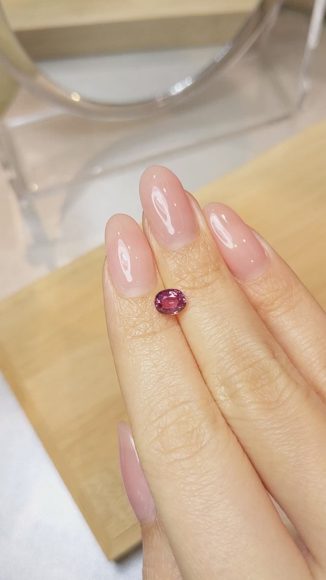 1.27 Ct. Reddish Pink Sapphire from Ceylon (Sri Lanka) Size Video